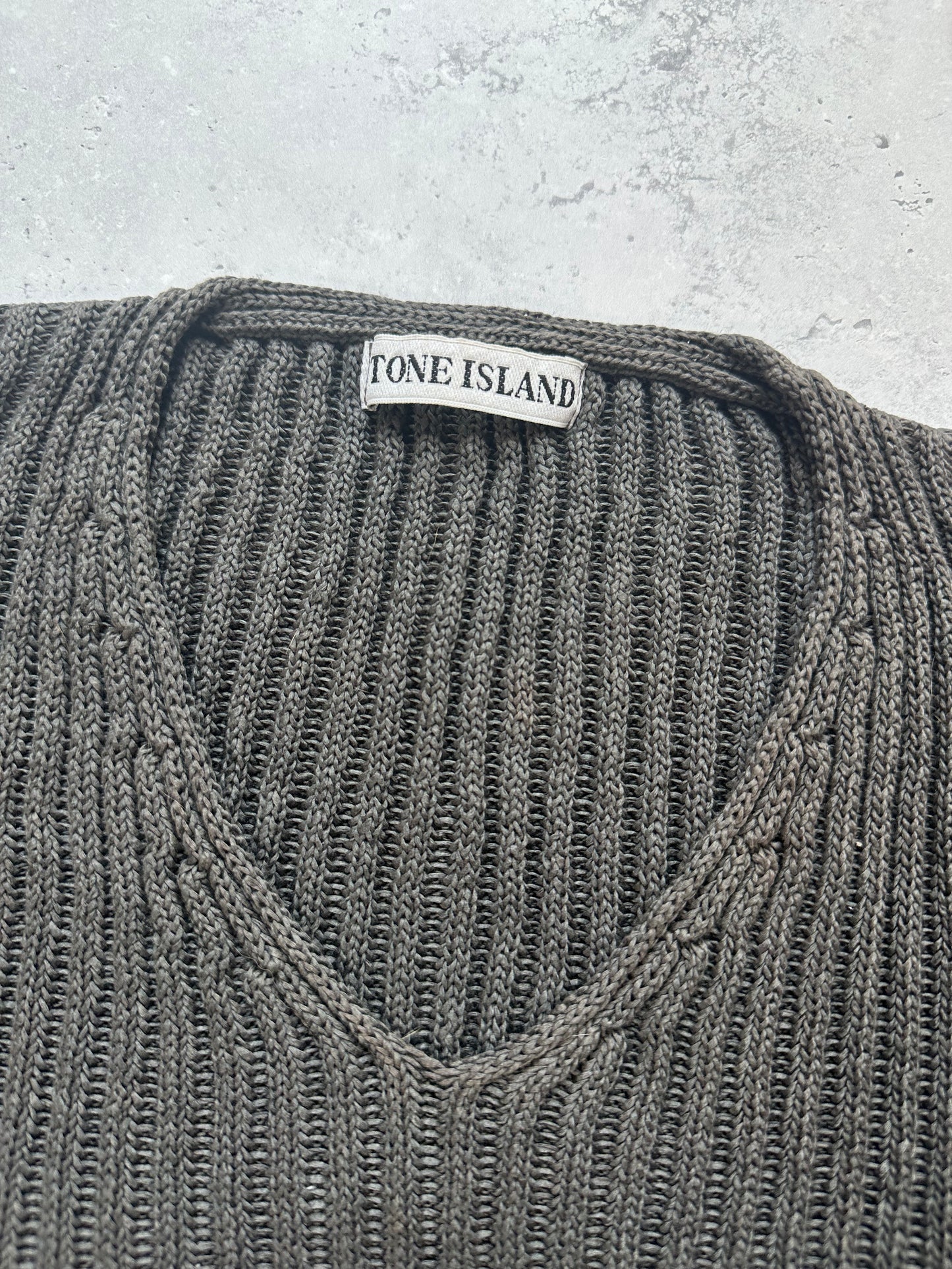 Stone Island SS1999 Ribbed Cotton Jumper / Sweatshirt (L)