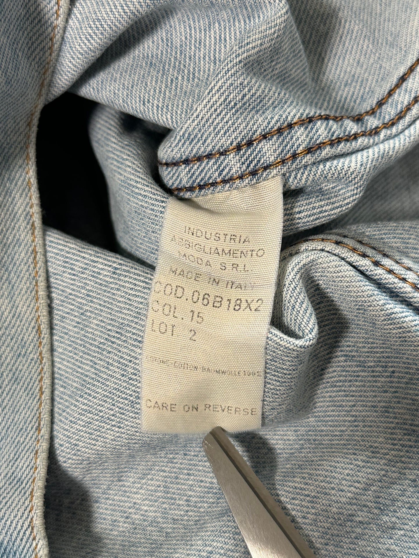 Armani Jeans 1990s Enzyme Wash Trucker Denim Jacket (L)