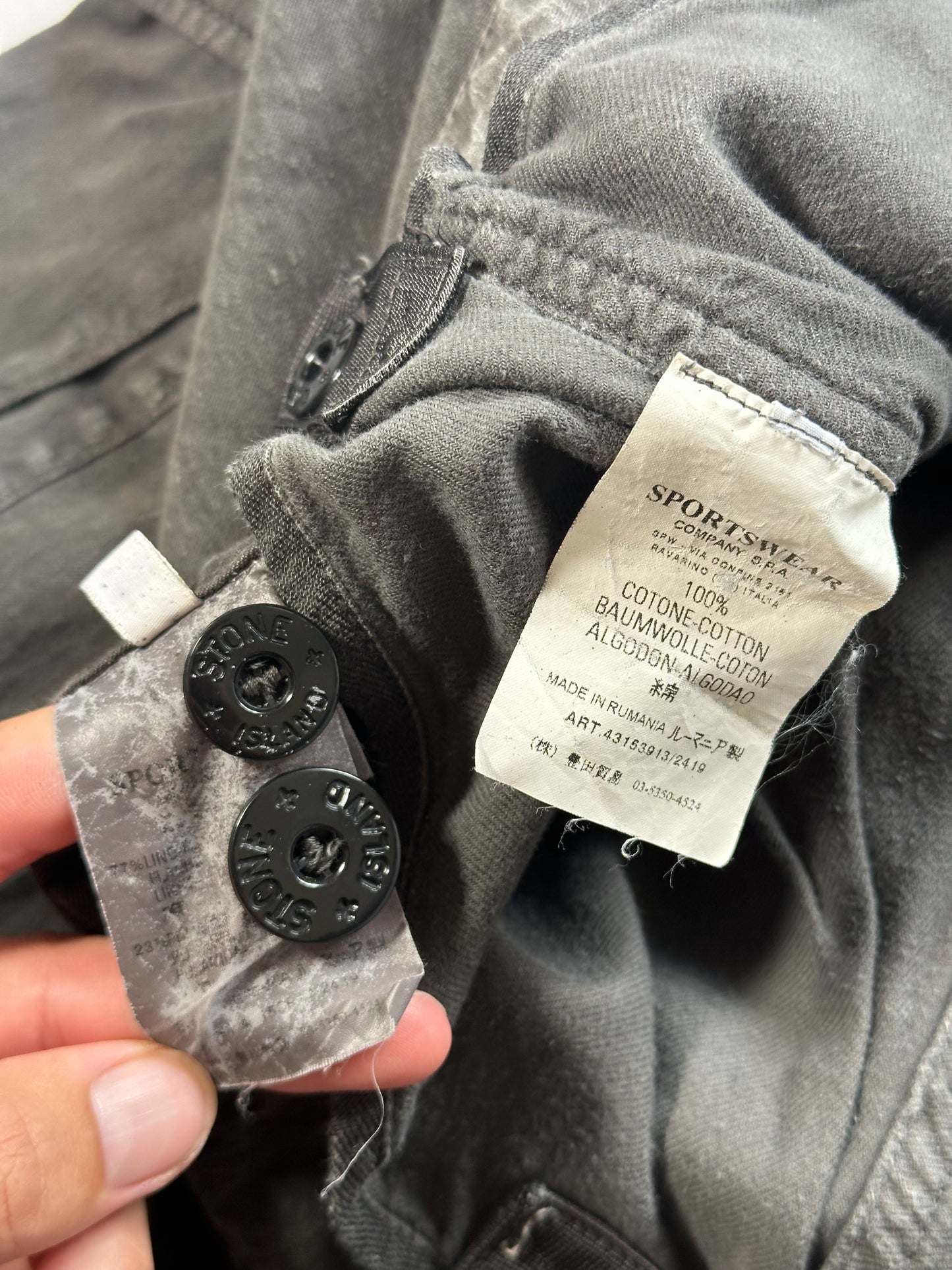 Stone Island AW2005 Linen Nylon Cargo Trousers by Paul Harvey (50 / W32)