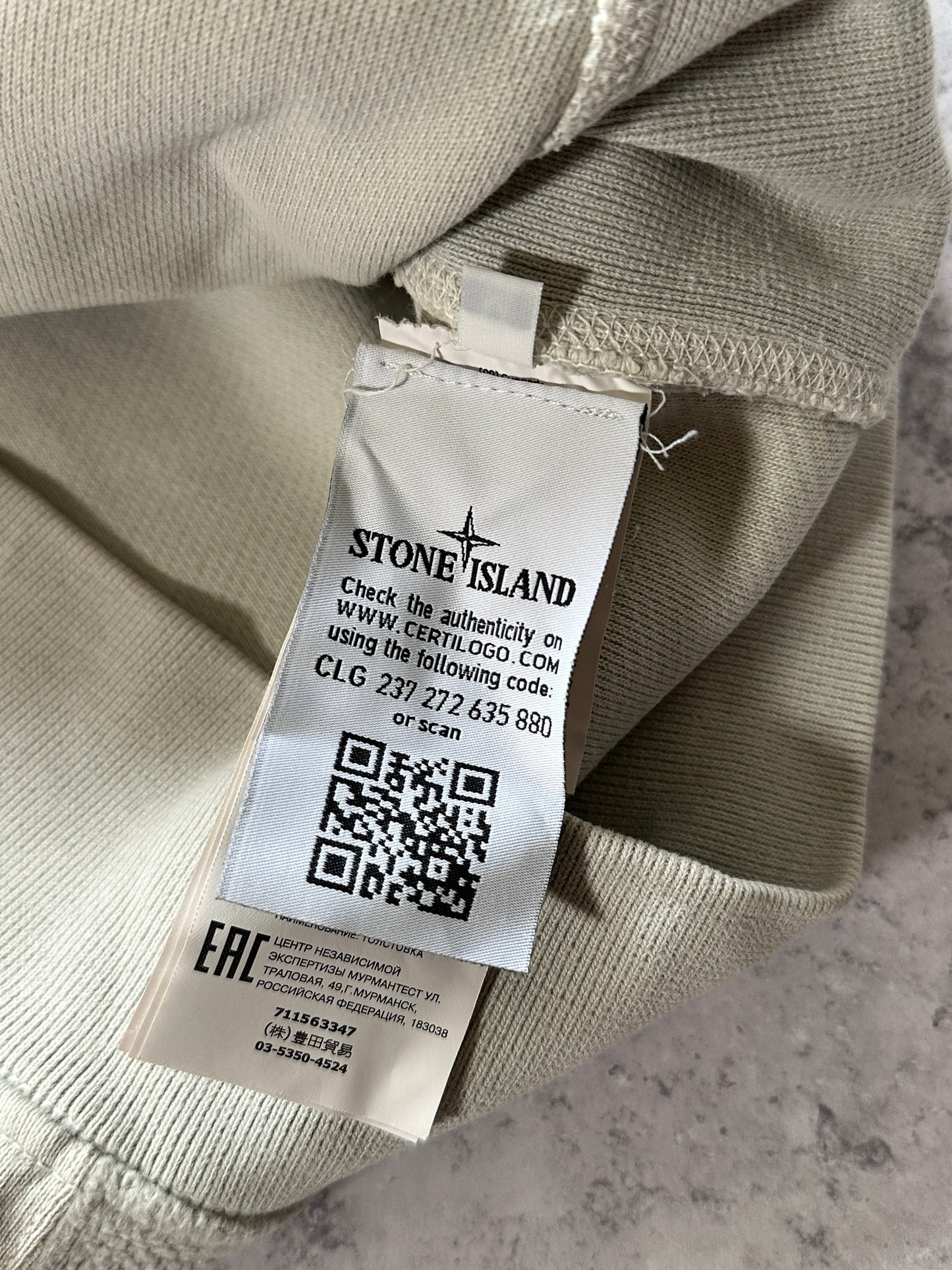 Stone Island AW2019 Old Dye Embroidered Compass Logo Sweatshirt (M)
