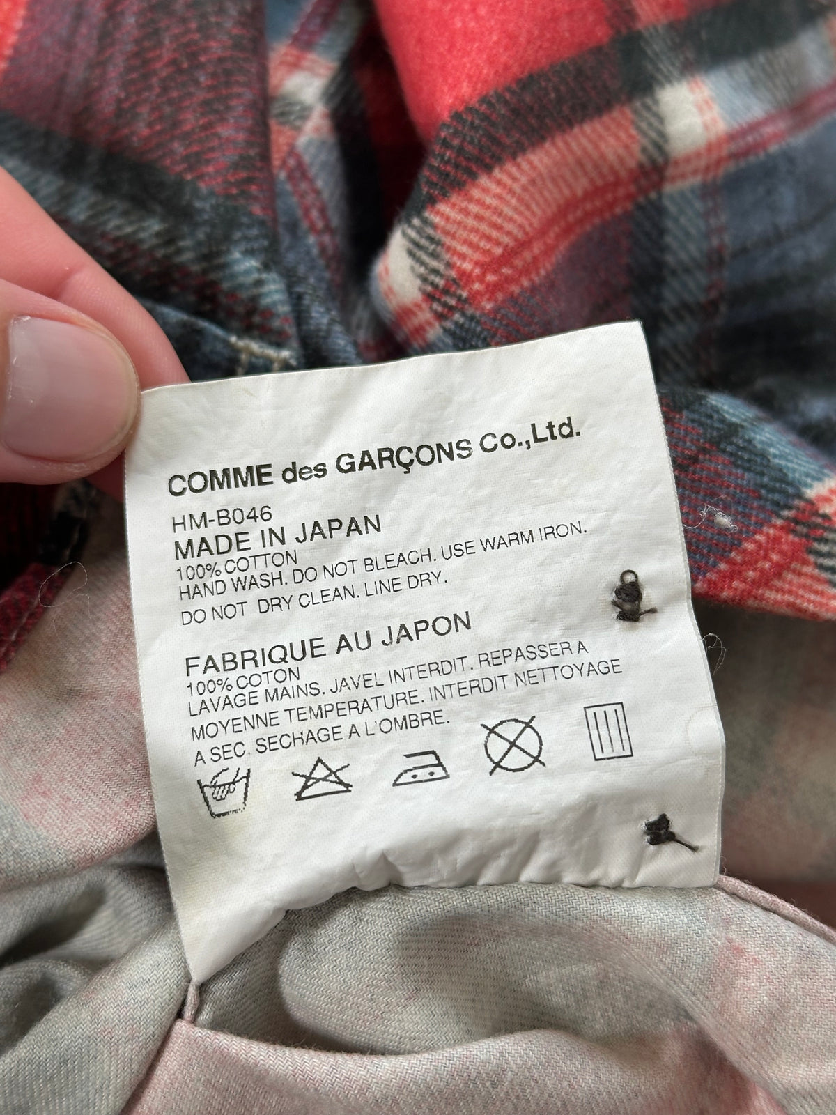 Comme des Garçons Homme AD2013 Plaid Tartan Longsleeve Shirt (XS-S)