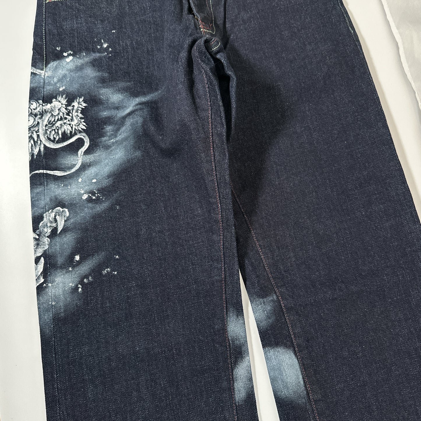 Zen Japanese Airbrush Dragon Jeans