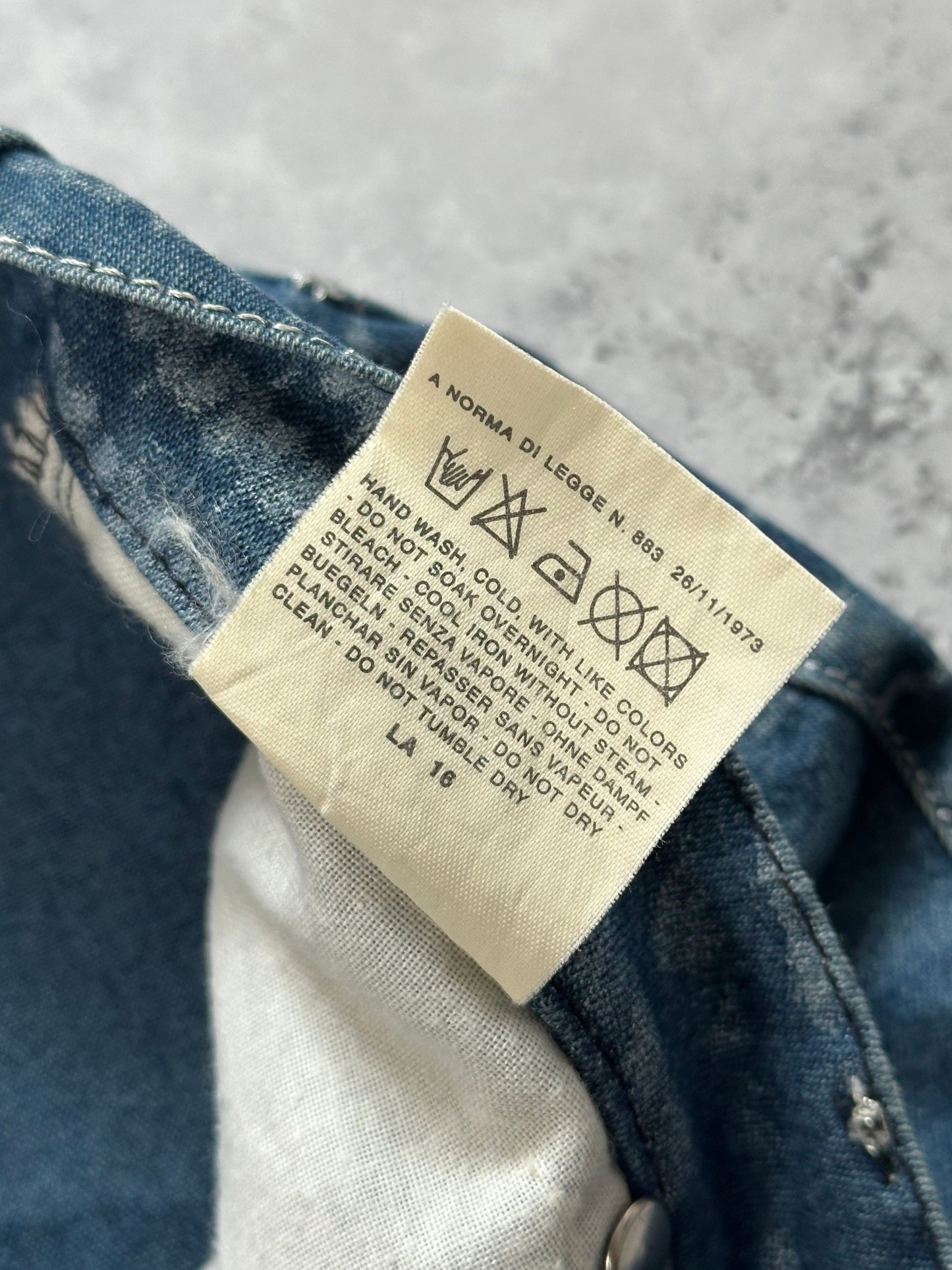 Roberto Cavalli 2006 Optical Wave Bleached Straight Fit Jeans