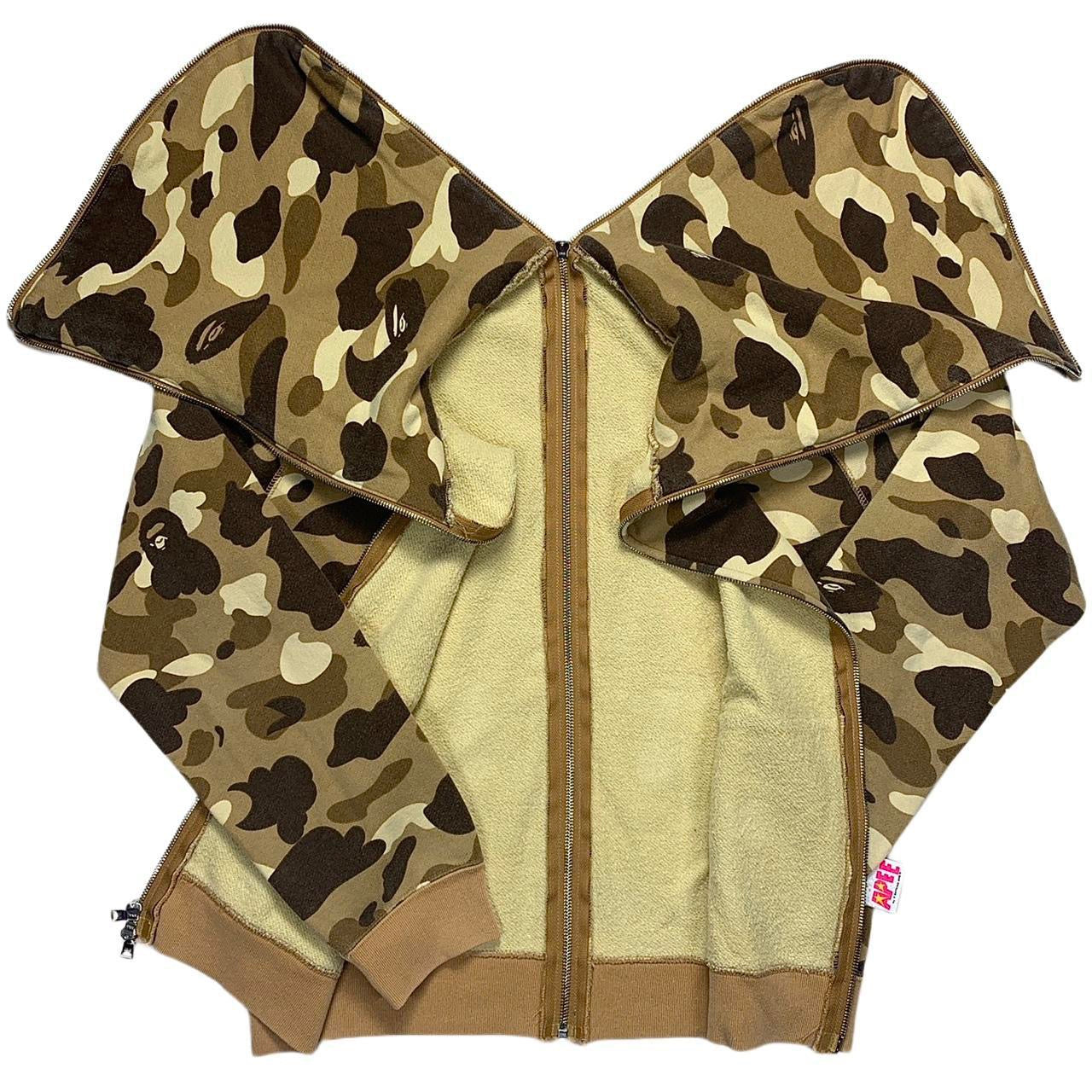 Bape Tan Camo Split Full Zip Hoodie