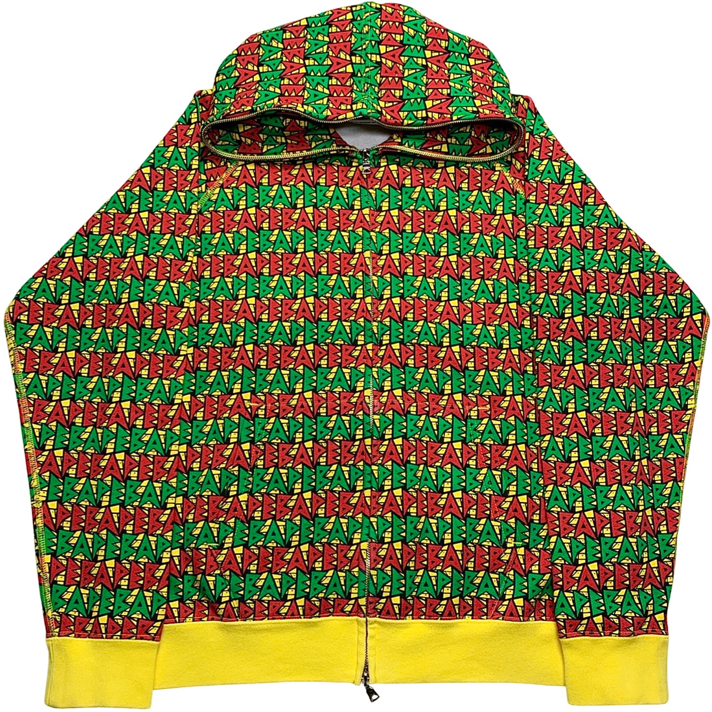 Bape Rasta Spell Out Full Zip Hoodie