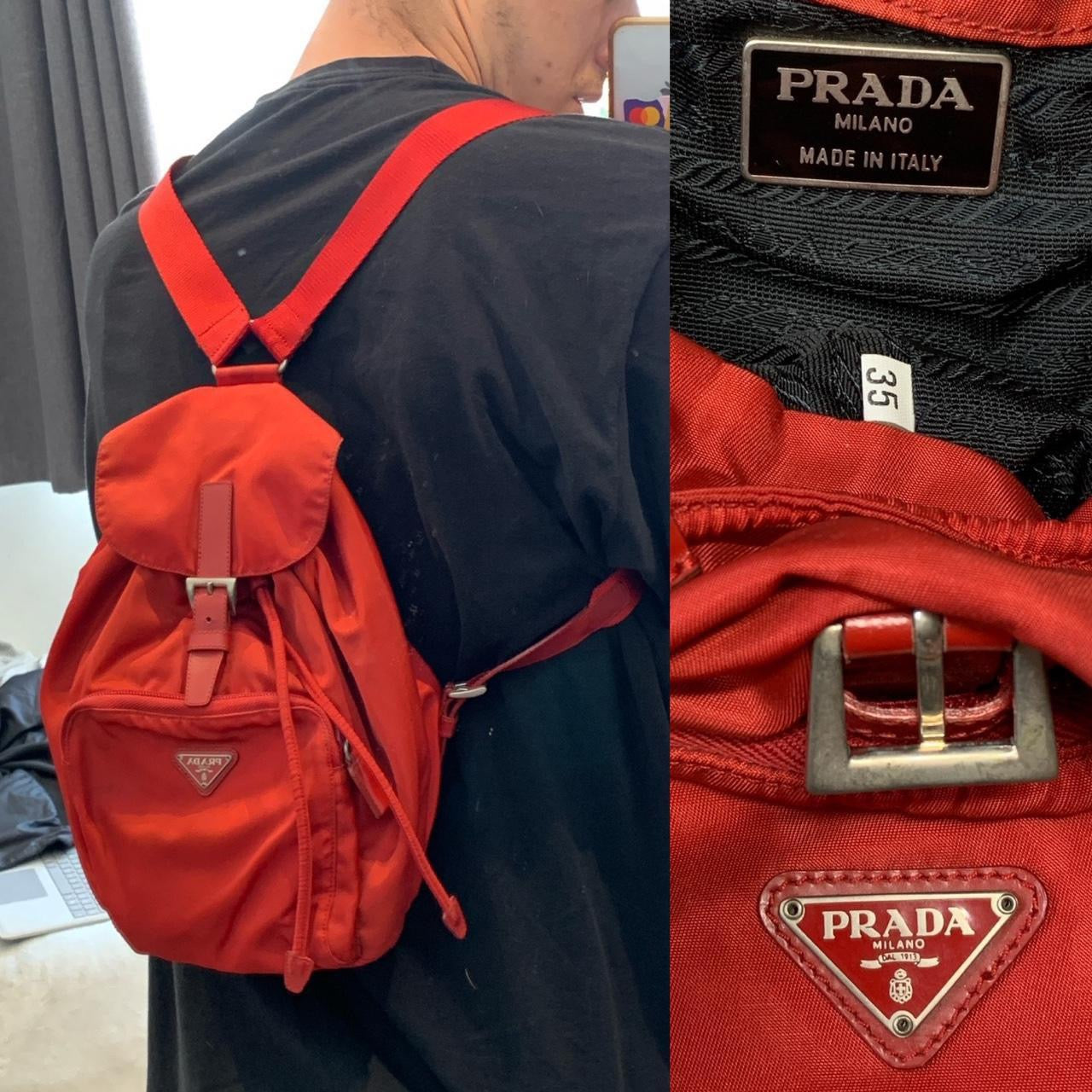 Prada Milano Nylon Vela Backpack Rucksack in Red
