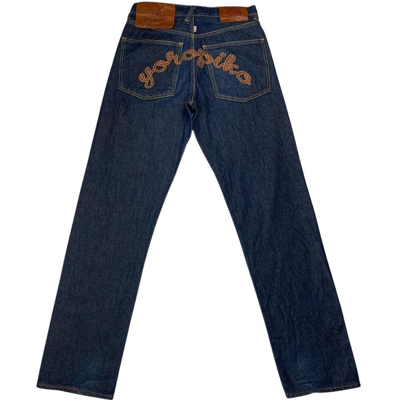 Red Monkey Company x Yoropiko Spell Out Japanese Selvedge Denim Jeans