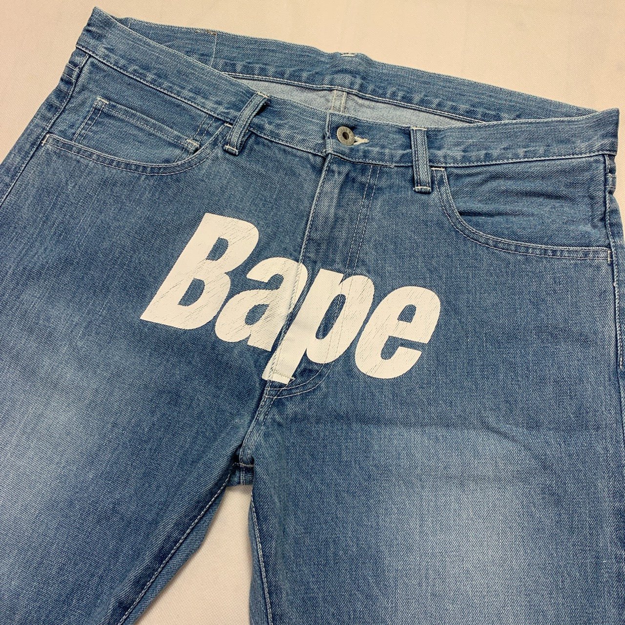 Bape Front Spell Out Jeans