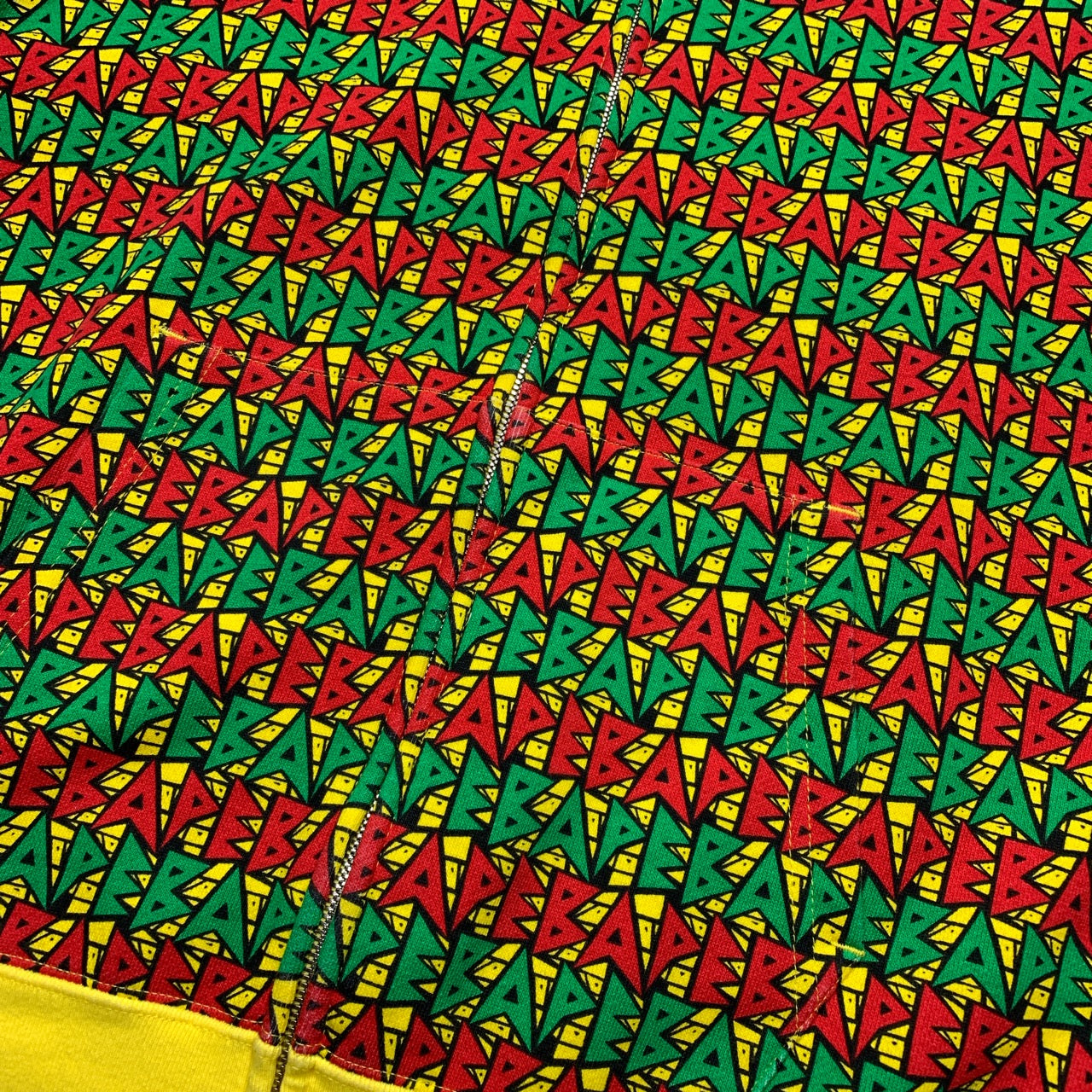 Bape Rasta Spell Out Full Zip Hoodie