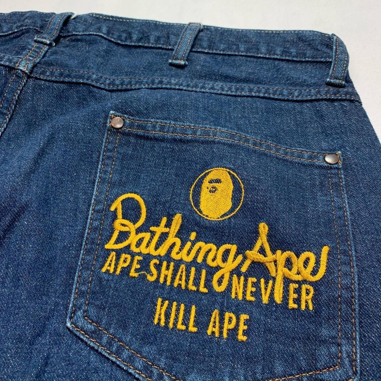Bape Embroidered Script Logo Jeans