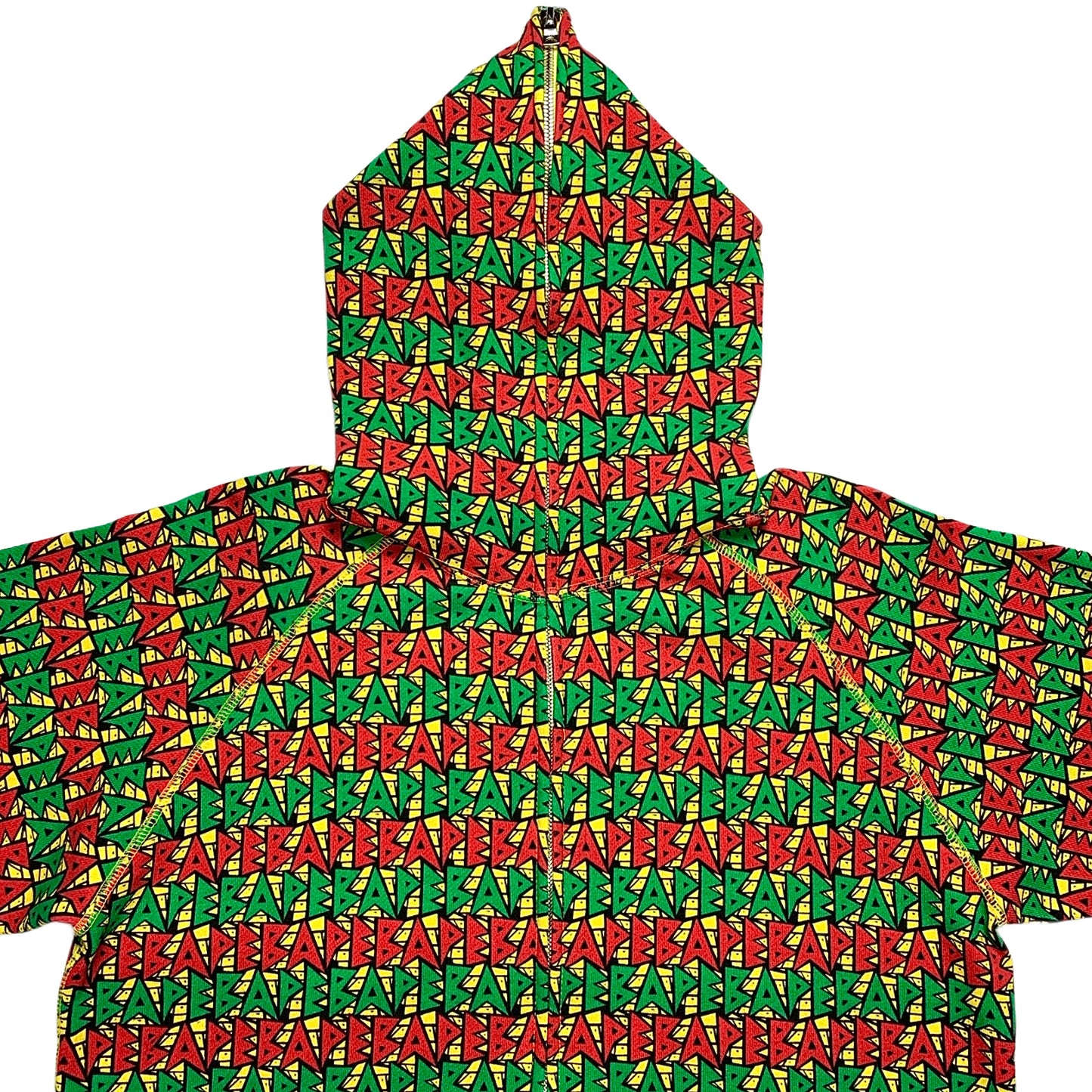 Bape Rasta Spell Out Full Zip Hoodie