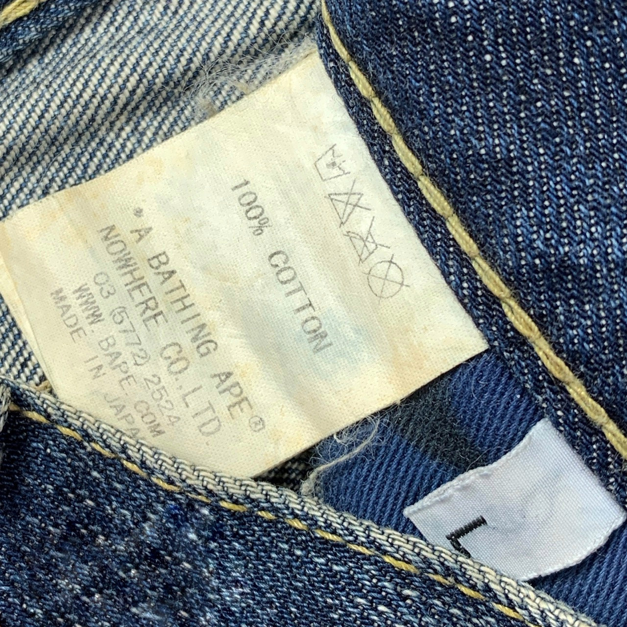 Bape Bapesta Embroidered Spell Out Jeans