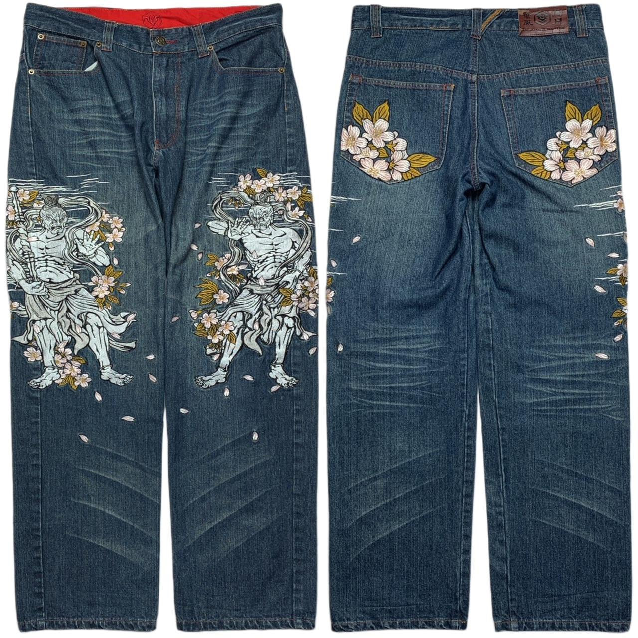 Japanese Embroidered Denim Jeans