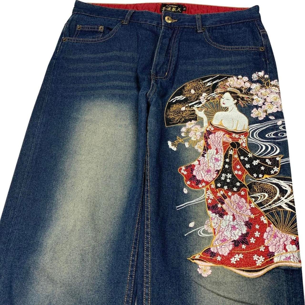 Japanese Embroidered Denim Jeans