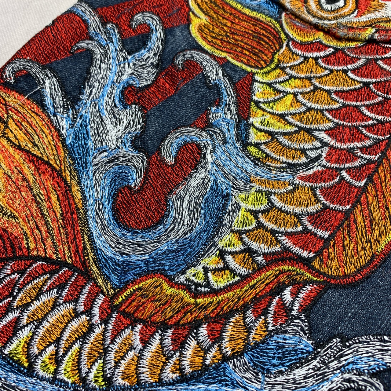 Sugoi Embroidered Koi Fish Japanese Denim Jeans
