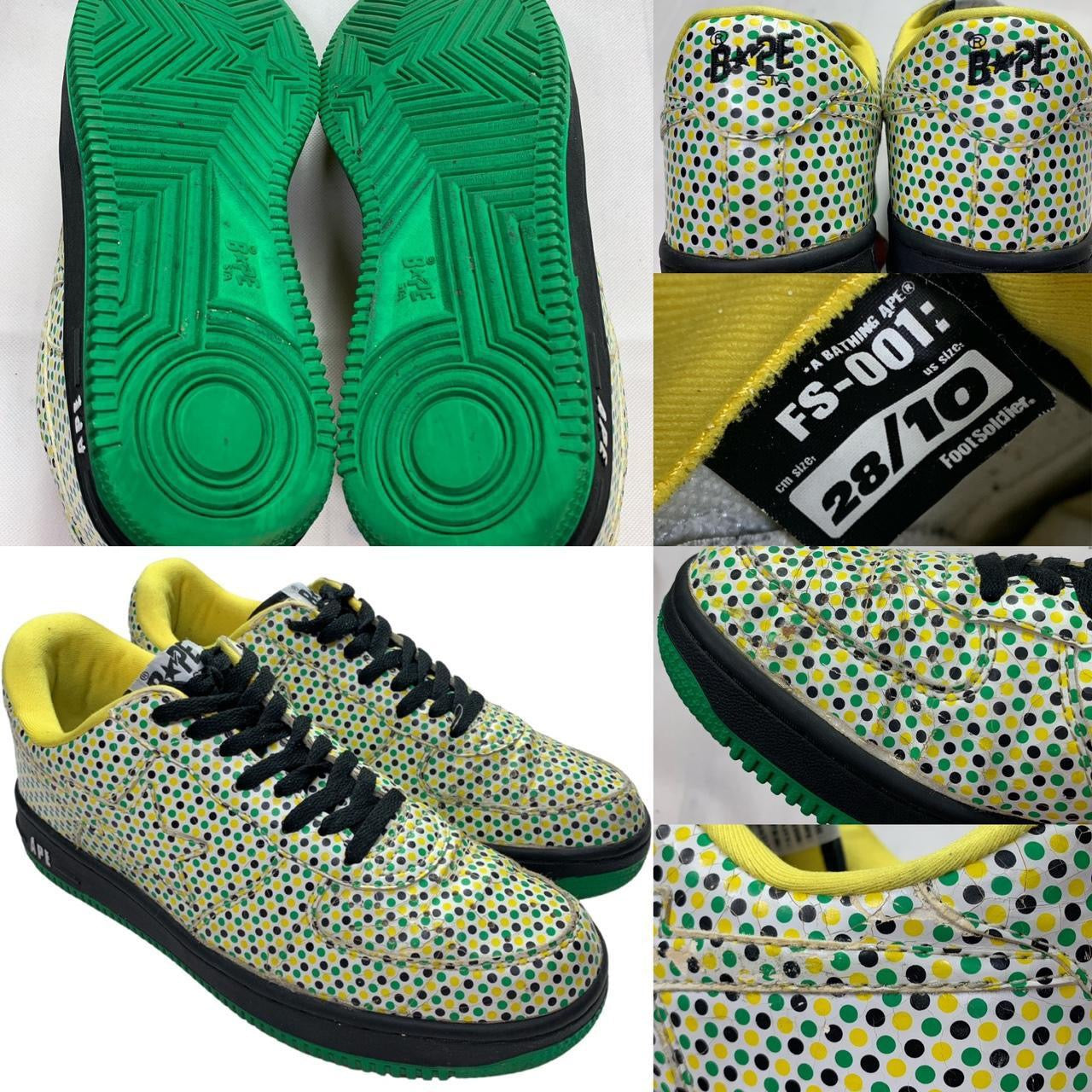 2006 Bape Bapesta Low Shoes / Sneakers FS-001 ‘Green Polka Dots’