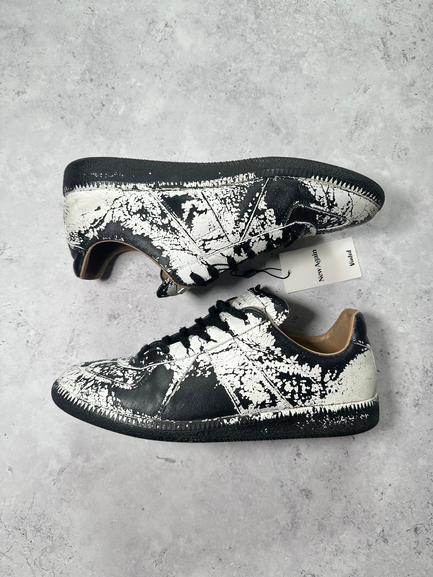 Maison Margiela GAT Low Paint Cracked Sneakers