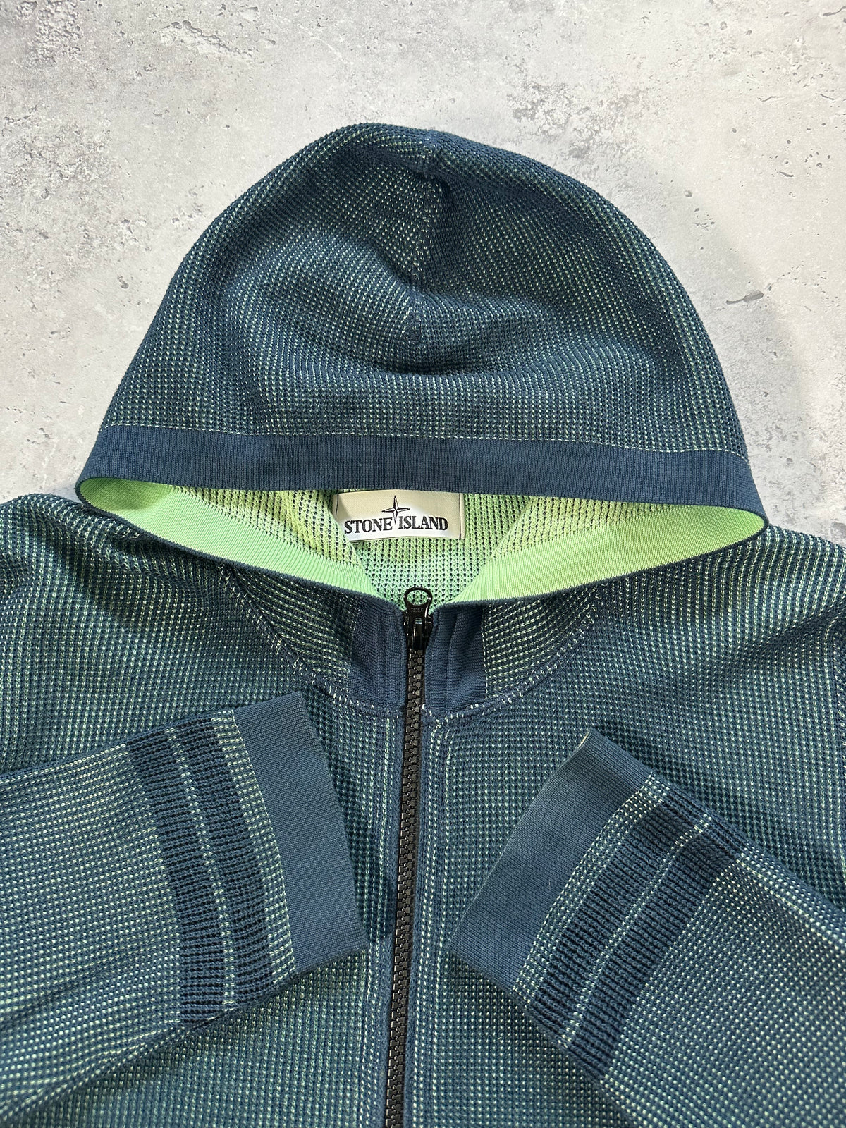 Stone Island 2017 Bicolour Striped Cuff Zip Hoodie (S/M)