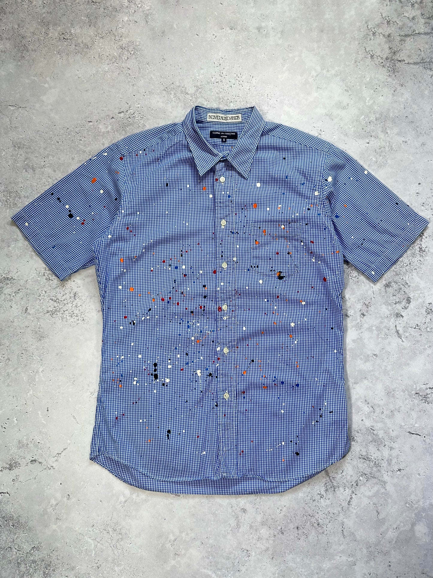 Comme des Garçons Homme x Individualized Shirts AD2014 Paint Splatter Gingham Shirt (S/M)