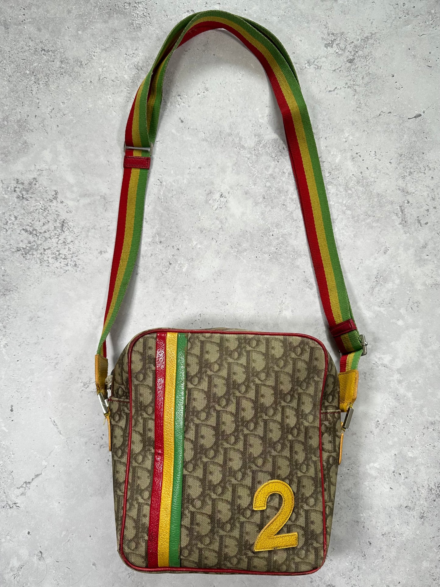 Christian Dior Rasta Trotter Monogram Messenger Bag by John Galliano