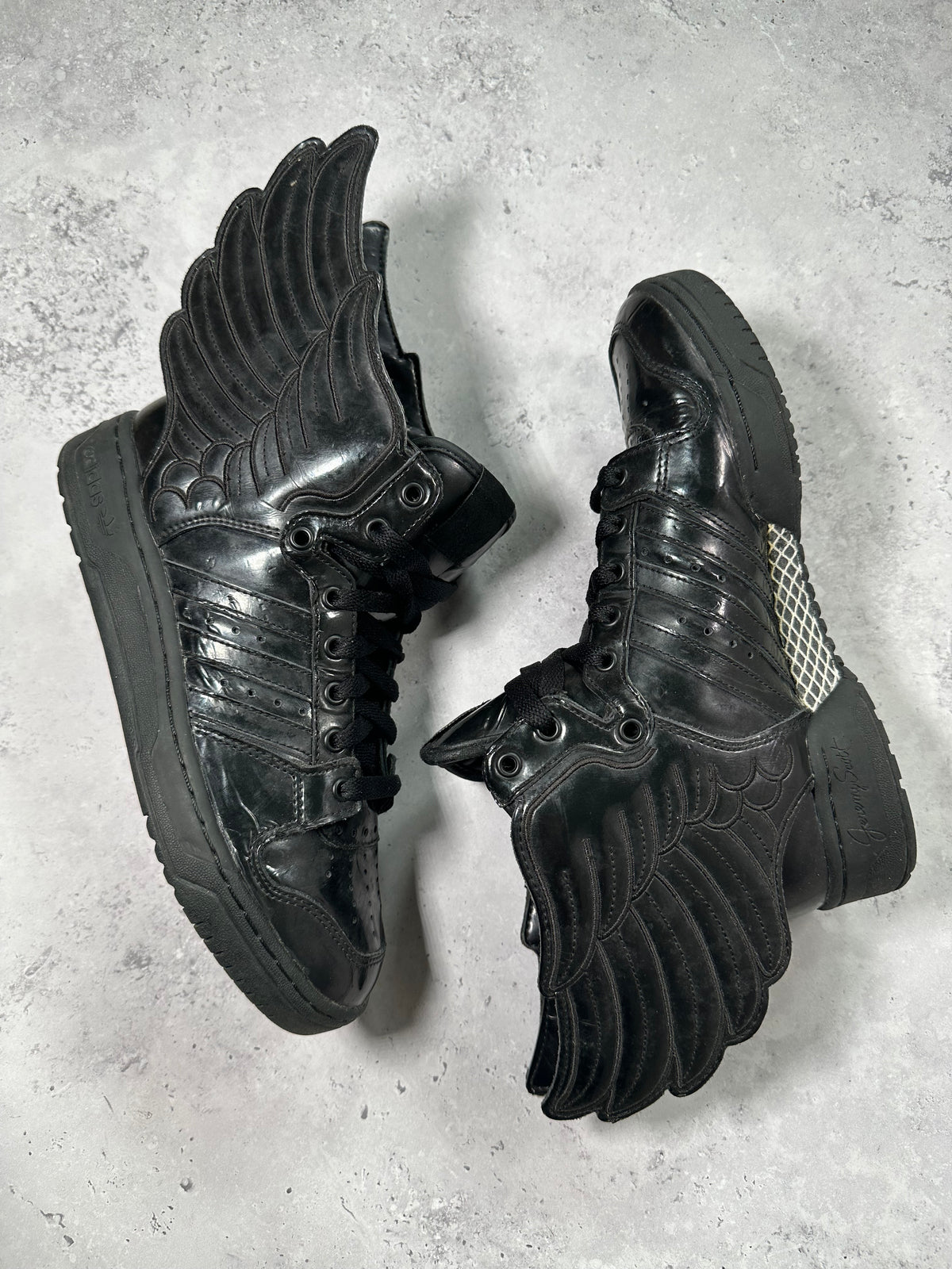 Adidas x Jeremy Scott 2012 JS Wings 2.0 Patent Black Sneakers