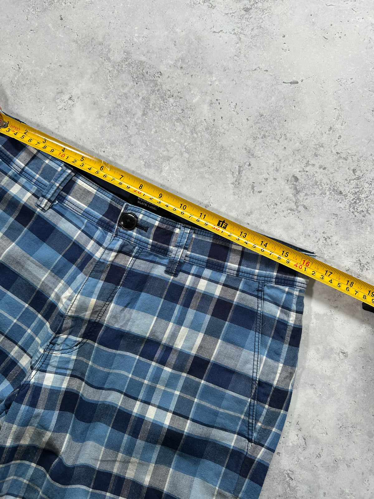 Burberry Black Label 2007 Blue Plaid Shorts (Waist 32” / 79cm)