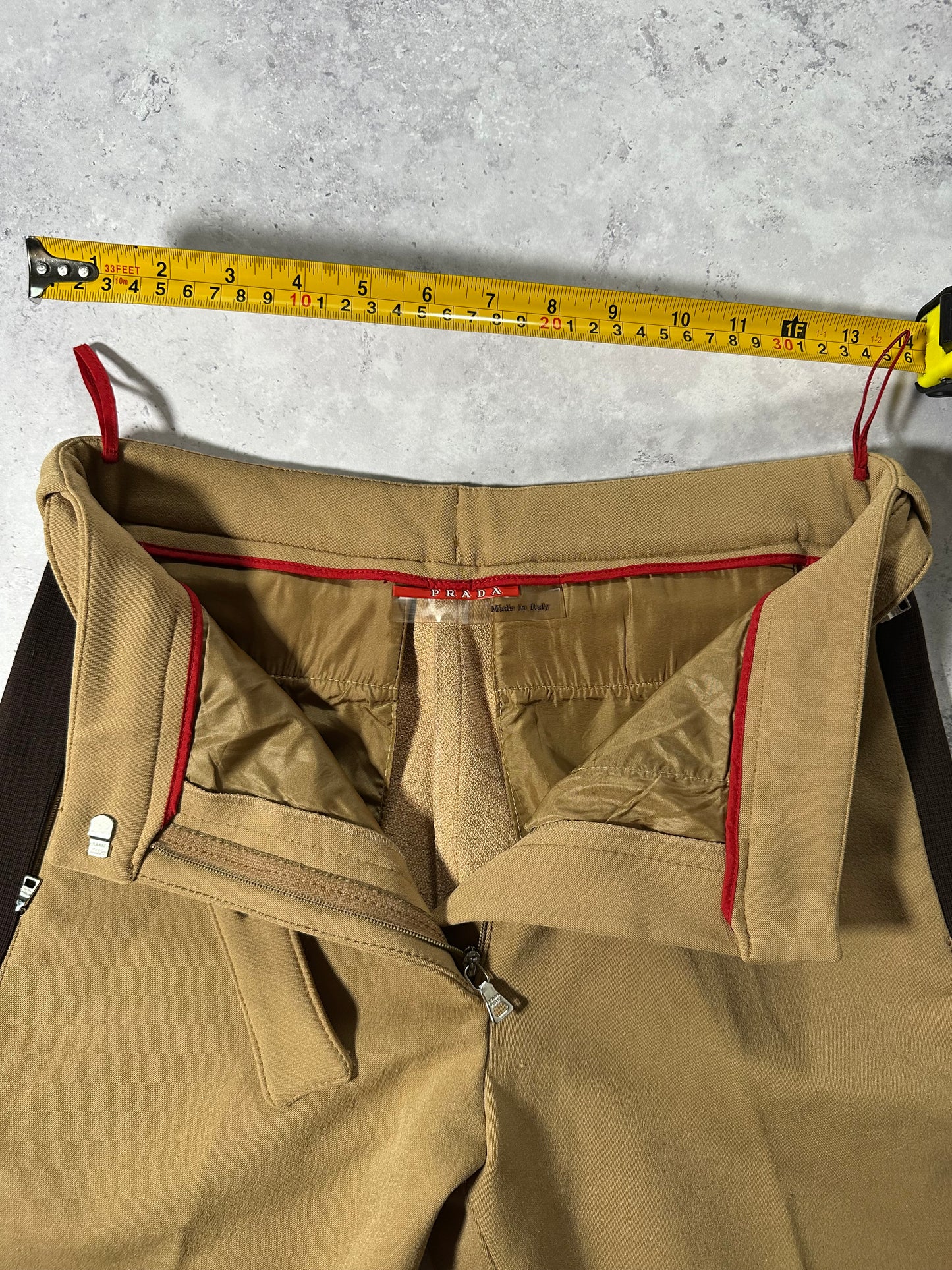 Prada Sport Linea Rossa Beige Technical Trousers (W27-28)