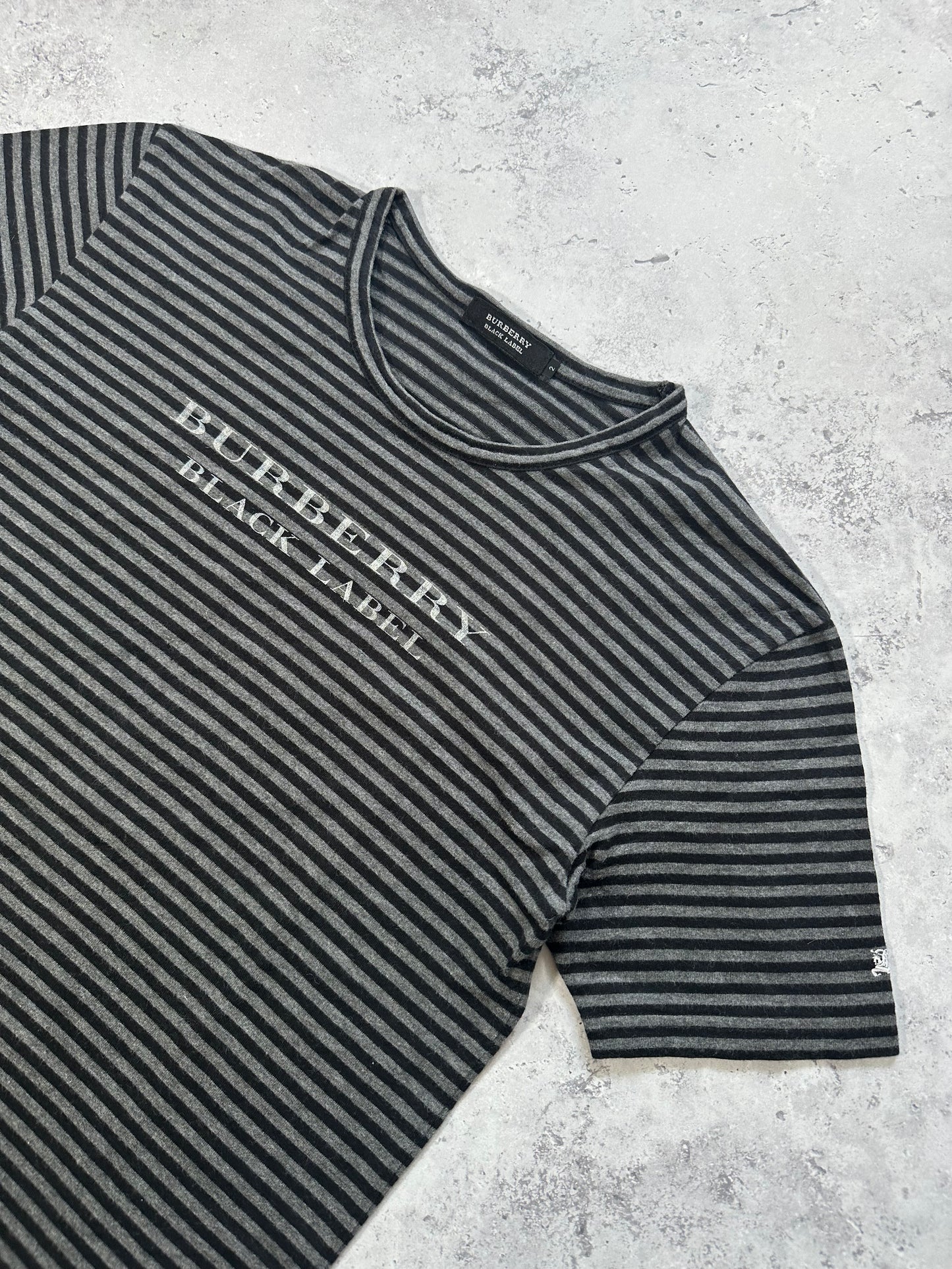 Burberry Black Label Spellout Striped T-Shirt (S)