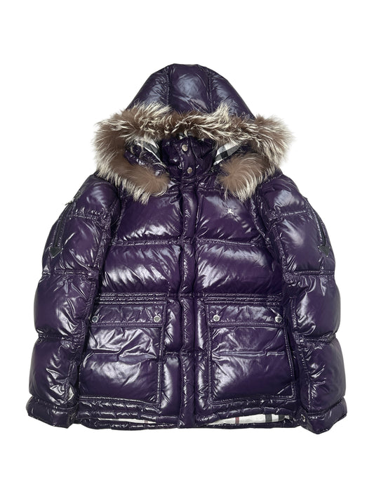 Burberry Black Label 2009 Fur Hood Down Puffer Jacket