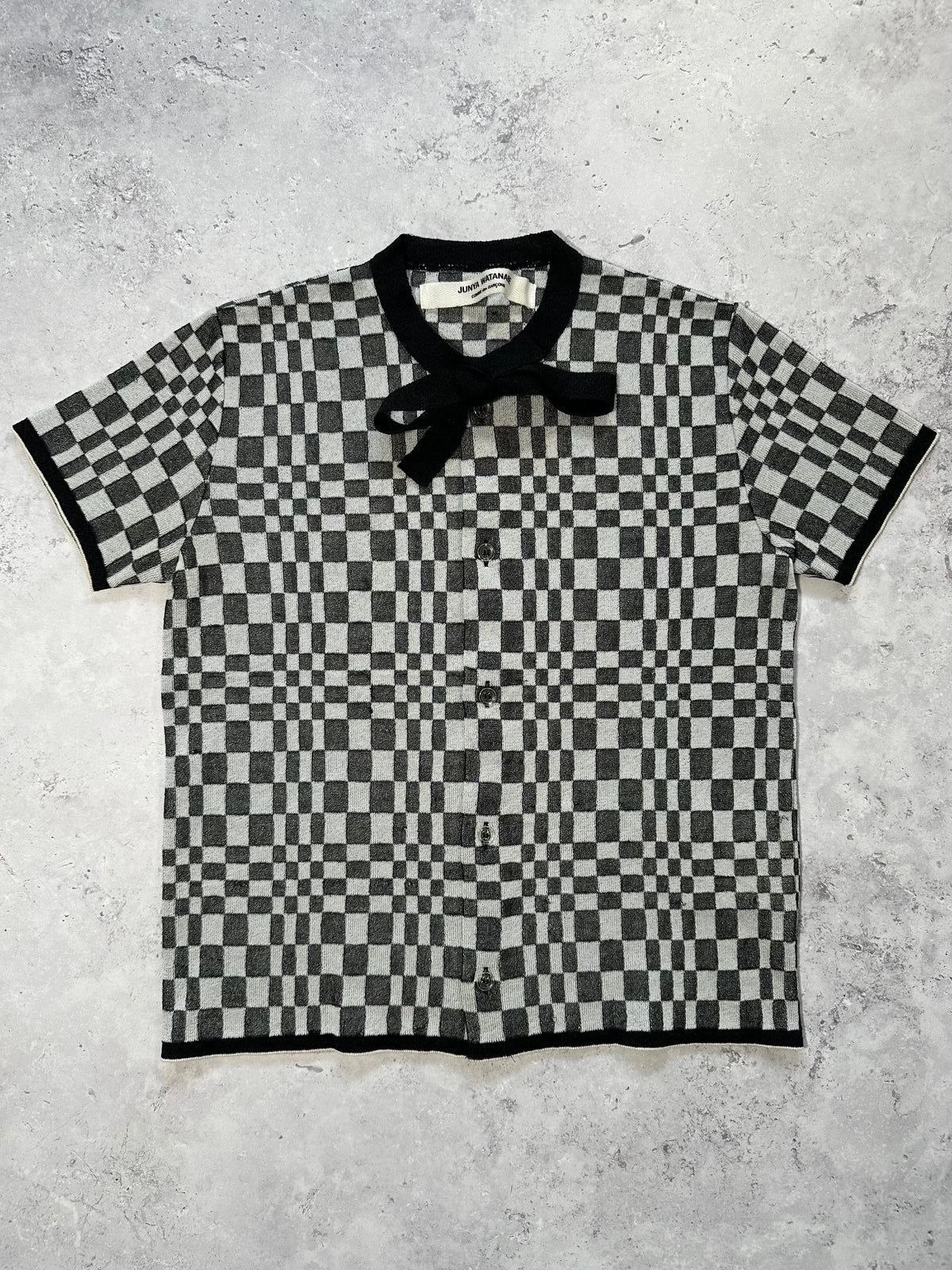 Junya Watanabe Comme des Garçons AD2000 Checkered Knit Cardigan Tshirt