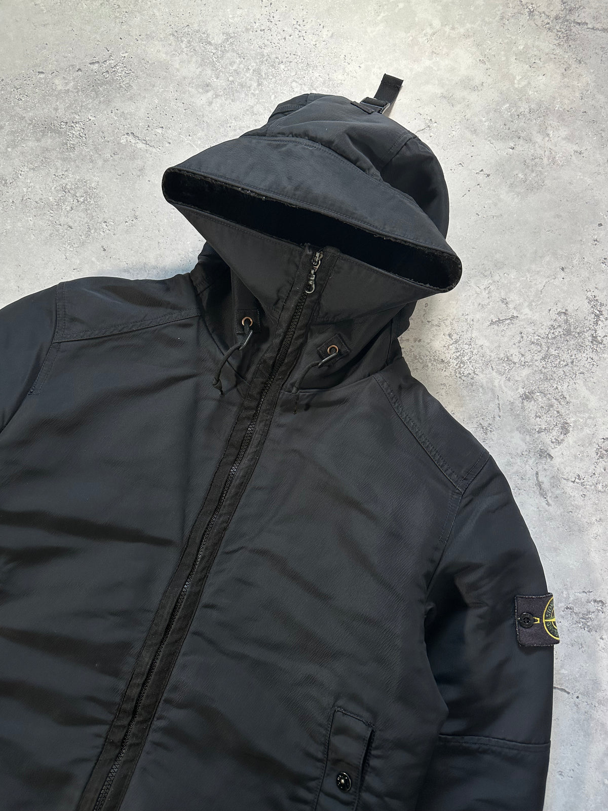 Stone Island AW2012 Heavy Nylon Quilted MA-1 Hooded Jacket (L-M)