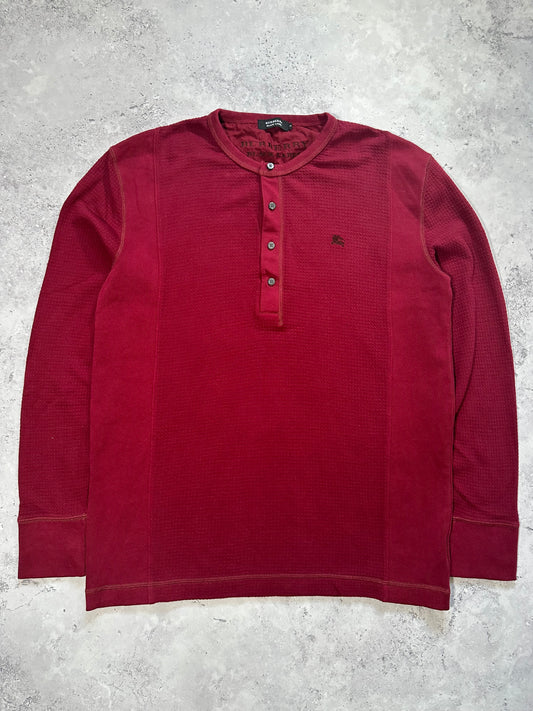 Burberry Black Label Waffle Knit Longsleeve Henley Tshirt