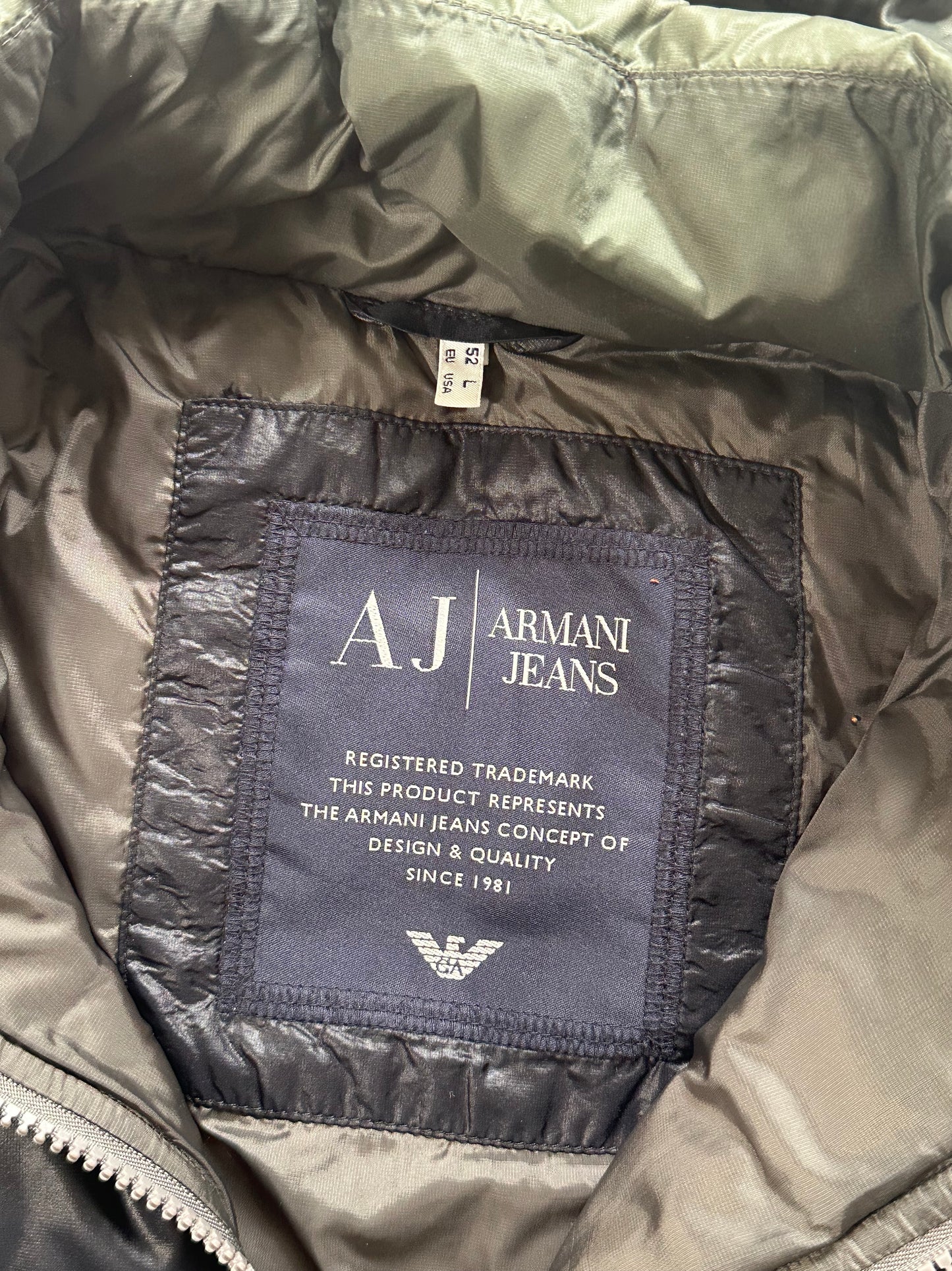 Armani Jeans 2000s Square Stitch Down Puffer Jacket (L/M)