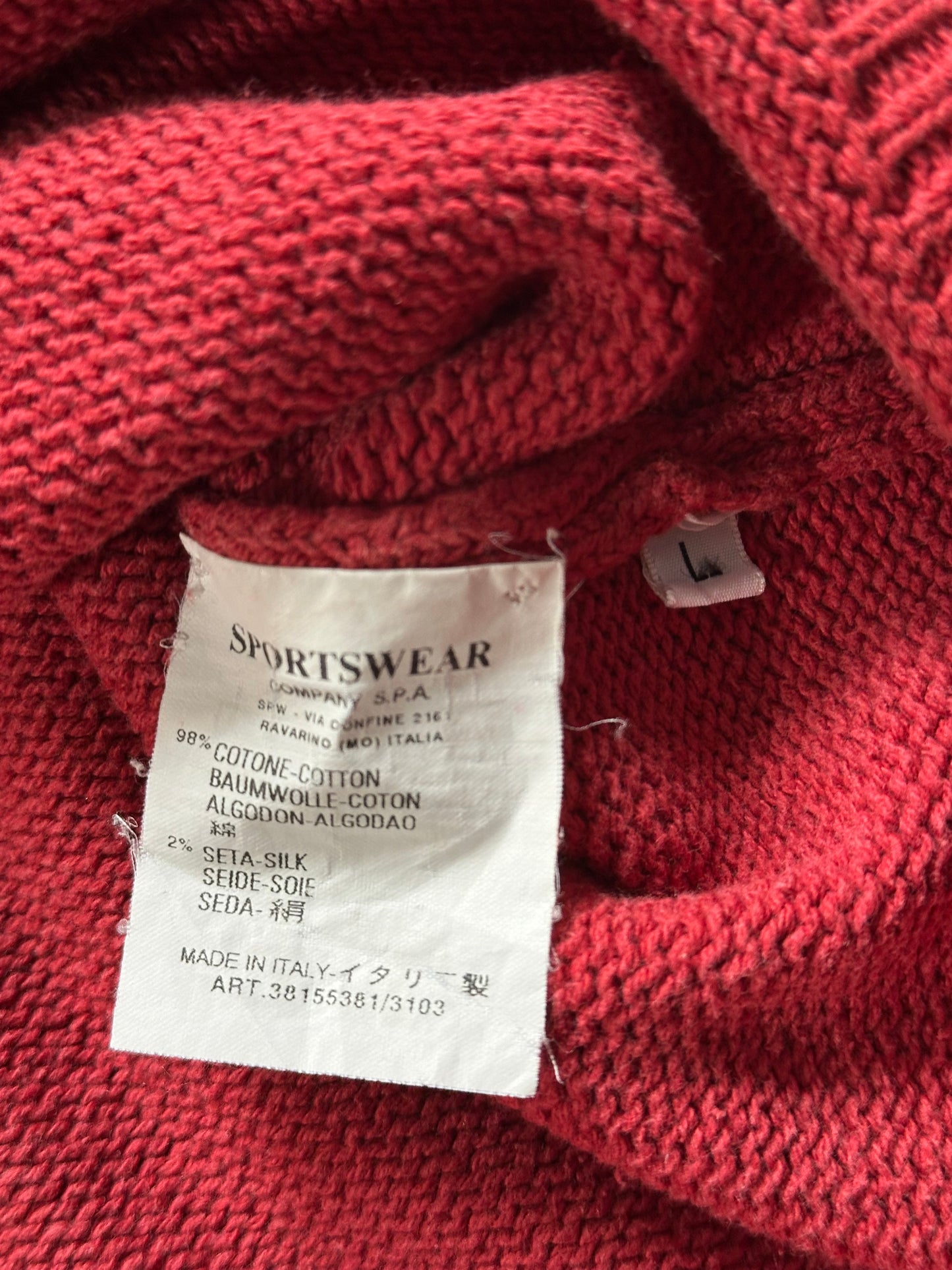 Stone Island SS2003 Full Zip Cotton Jumper (M)