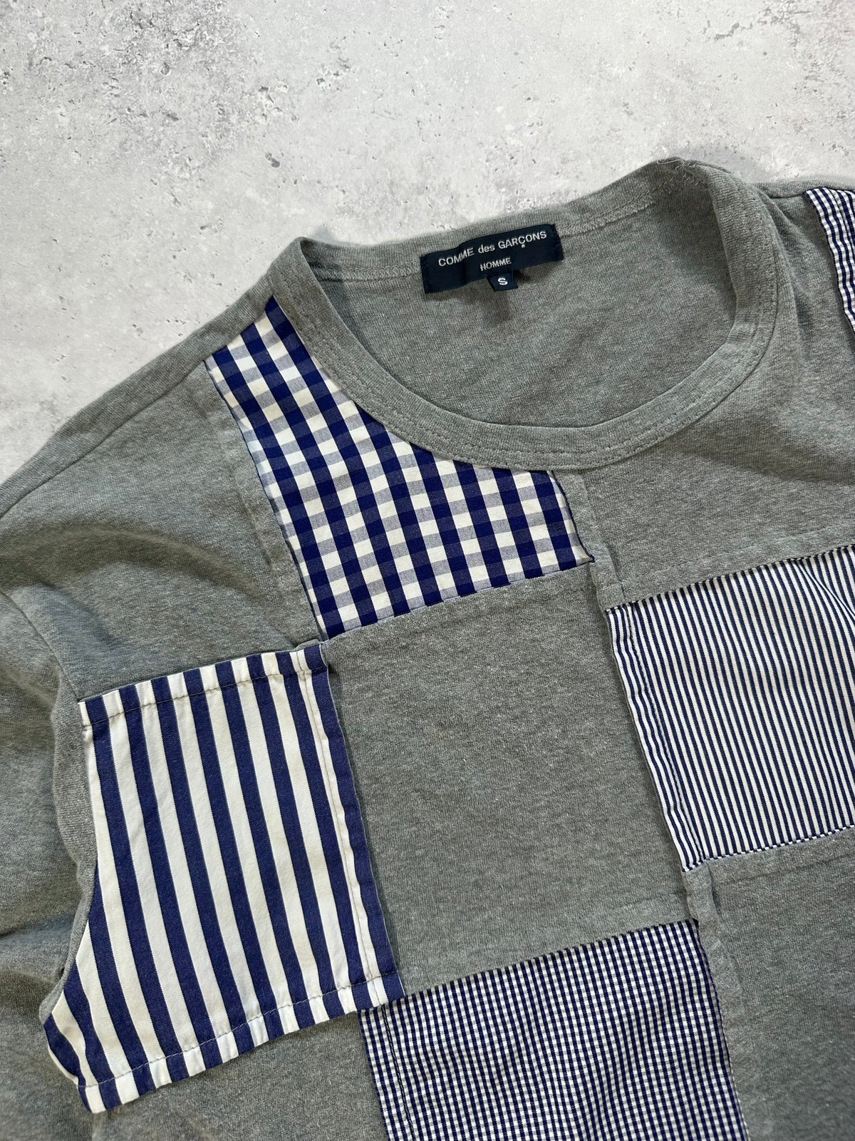 Comme des Garçons Homme AD2006 Reconstructed Gingham Patchwork Tshirt (S)