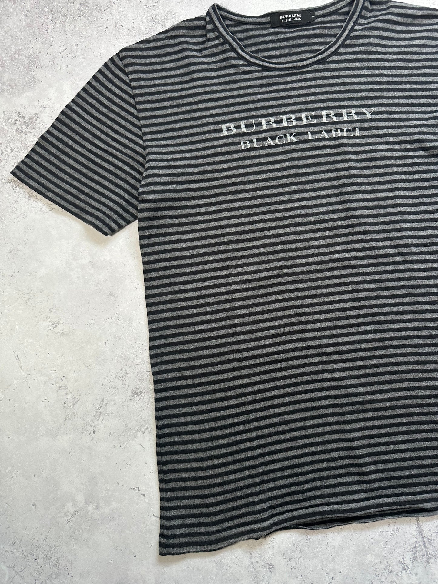 Burberry Black Label Spellout Striped T-Shirt (S)