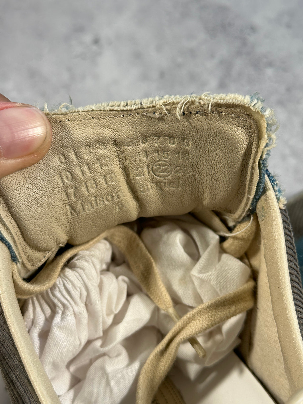 Maison Margiela 2017 Denim Corduroy Patchwork GAT Sneakers (EU44 / UK10 / US11)