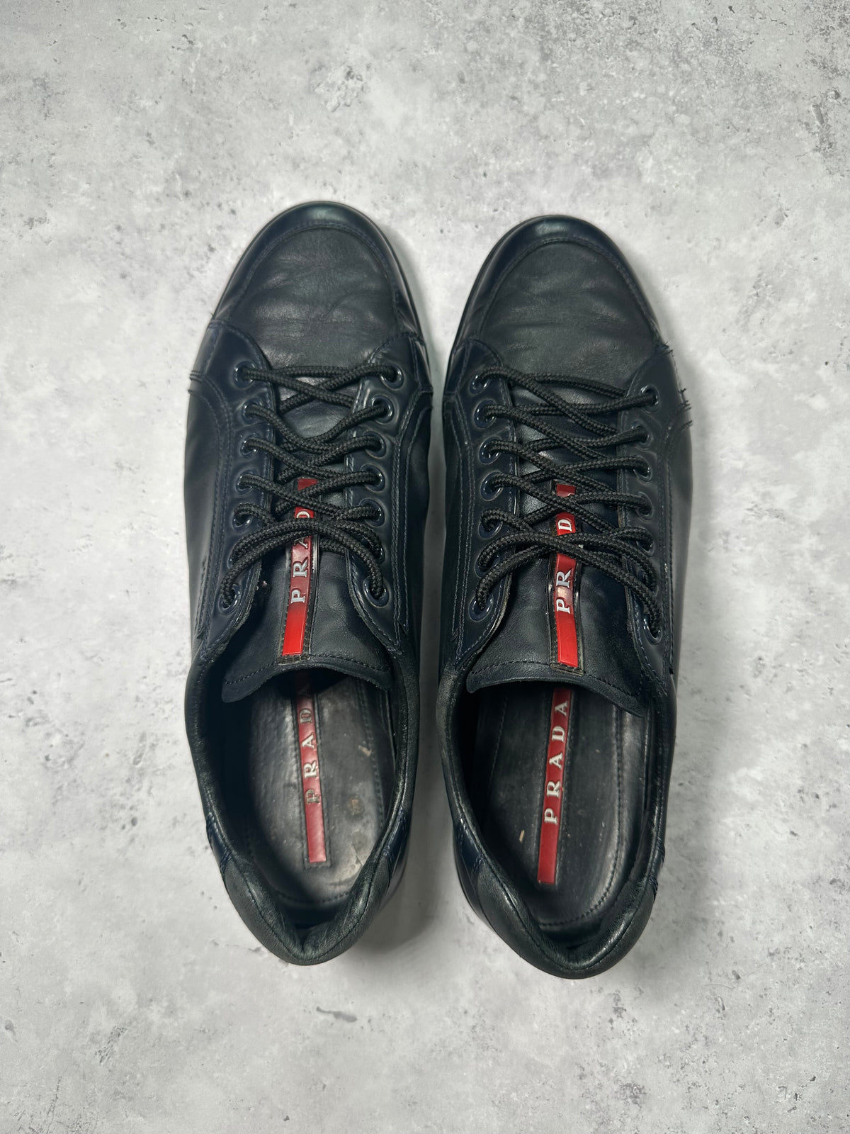 Prada Linea Rossa 2000s Leather ‘GAT’ Low Sneakers in Black (UK9/US10/EU43)