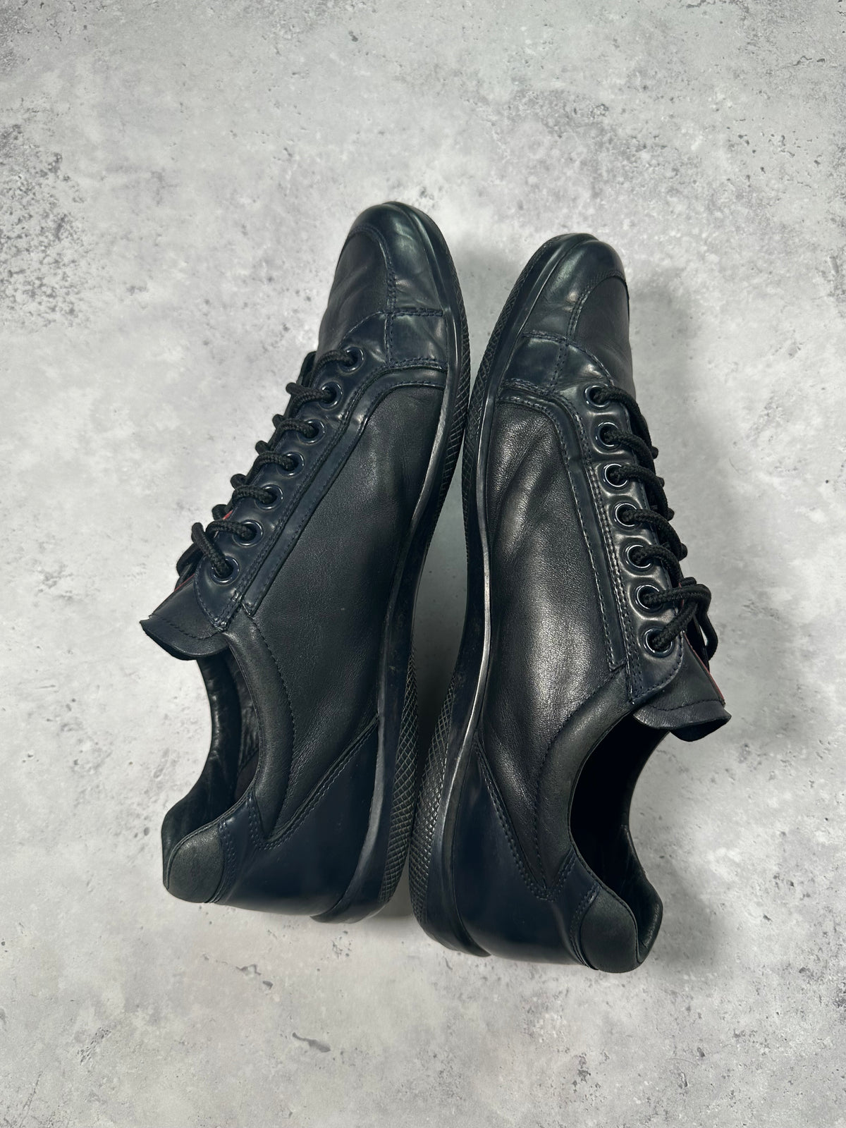 Prada Linea Rossa 2000s Leather ‘GAT’ Low Sneakers in Black (UK9/US10/EU43)