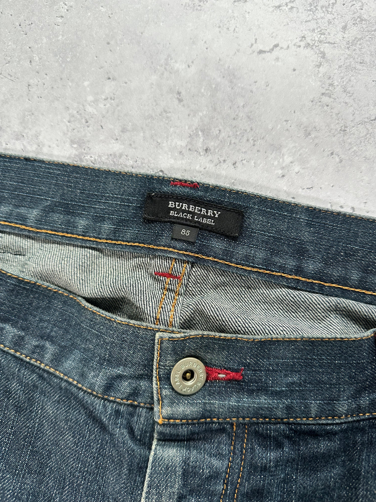 Burberry Black Label 2007 Pocket Check Clawmark Denim Jeans (Waist 33-34” / 85cm)