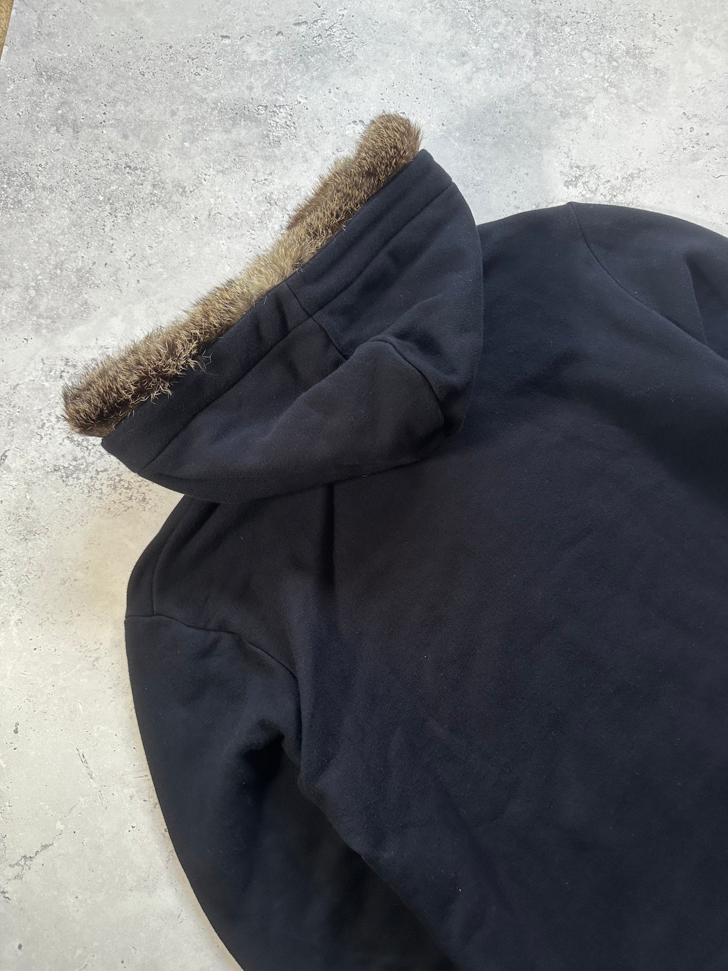 Burberry Black Label 2007 Fur Hood Zip Hoodie (S)