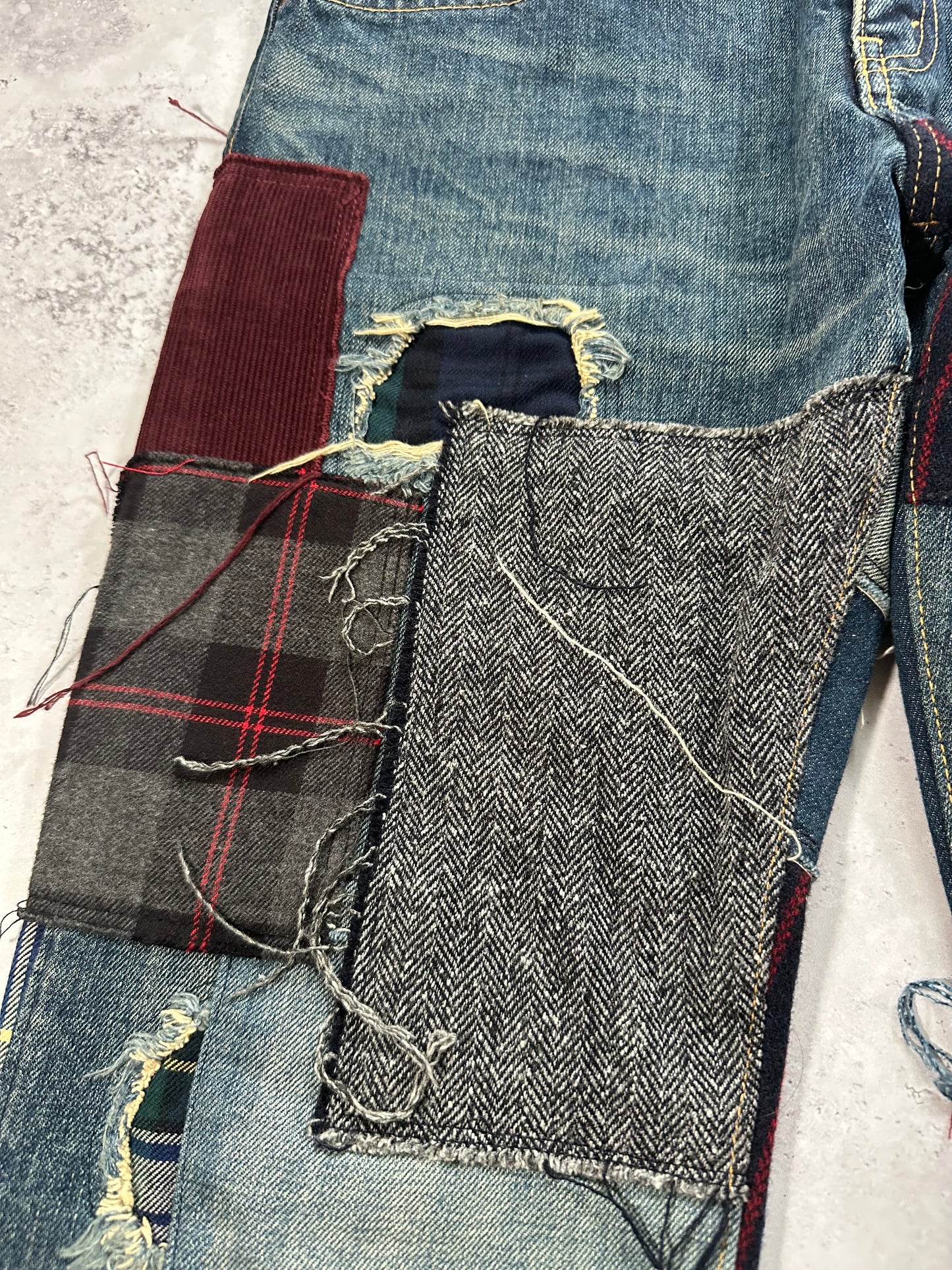 Junya Watanabe MAN Comme des Garçons AD2014 Patchwork Recontructed Denim Jeans (W32)