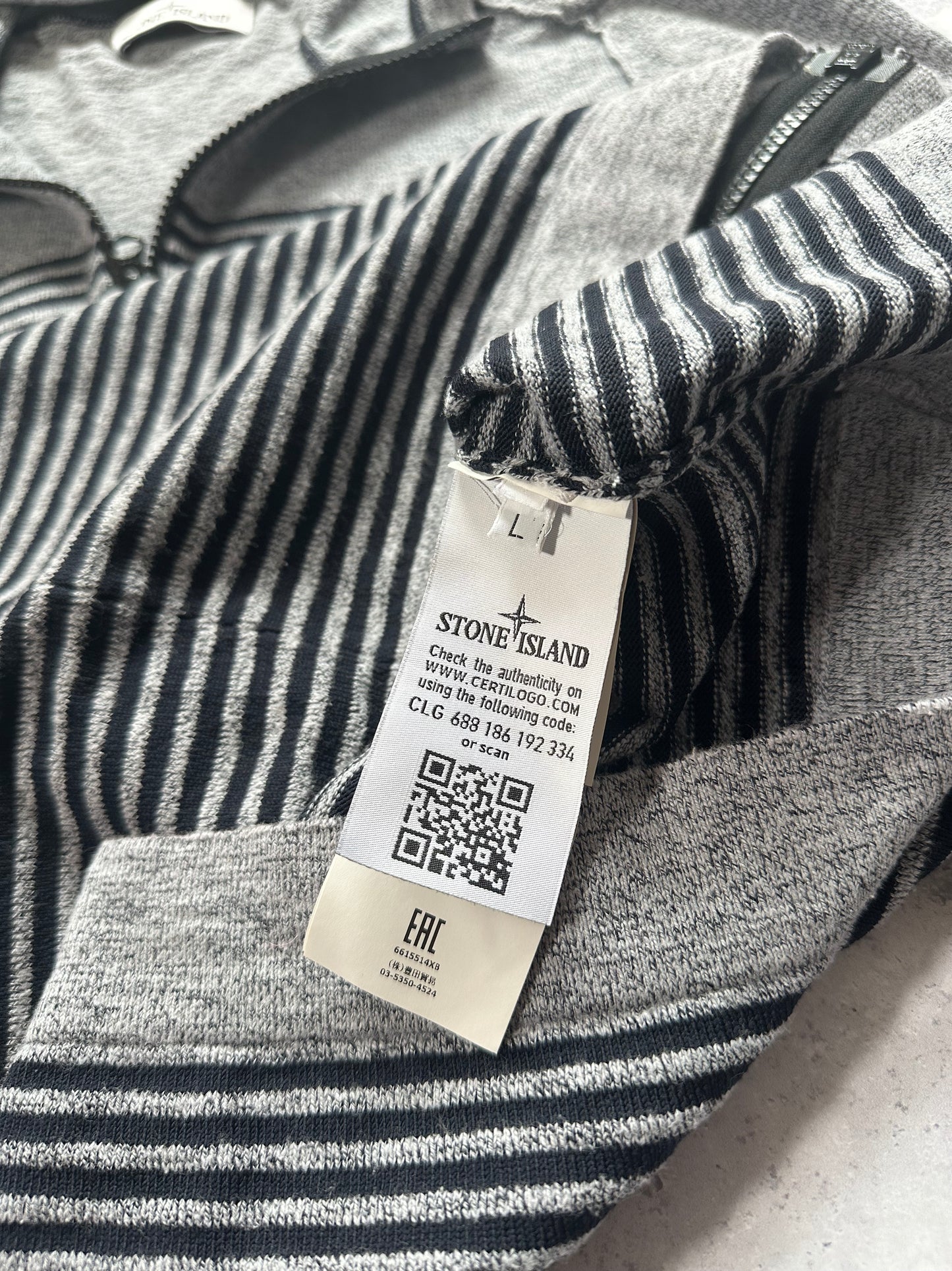 Stone Island 2017 Marina Striped Zip Hoodie (M)