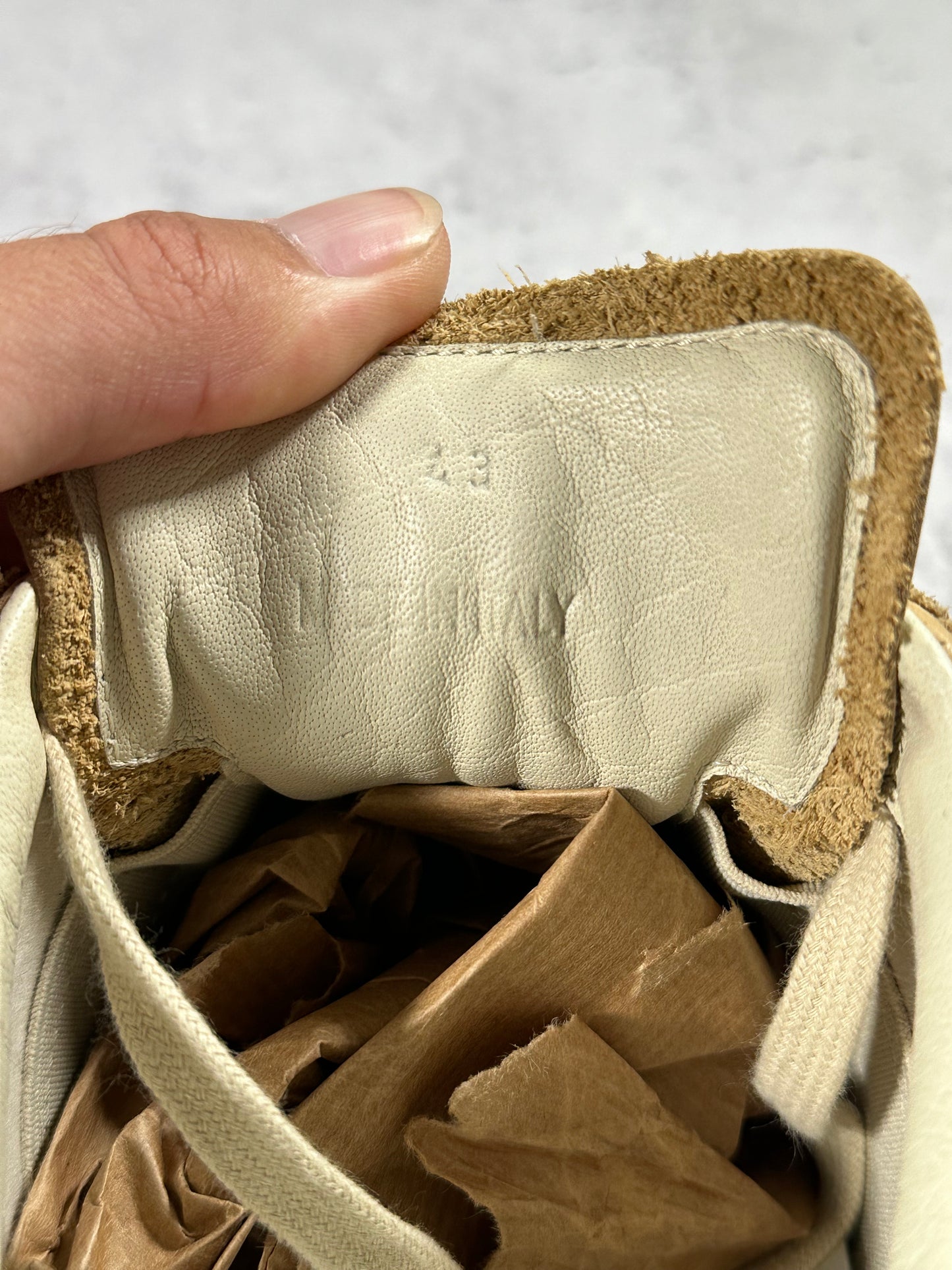 Maison Margiela GAT Natural Tan Leather Low Sneakers EU43