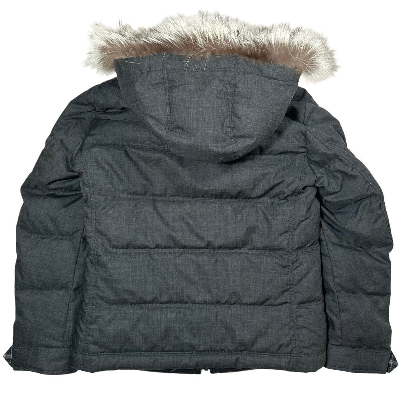 00’s Burberry Black Label Fur Hood Down Puffer Jacket (L fits M)
