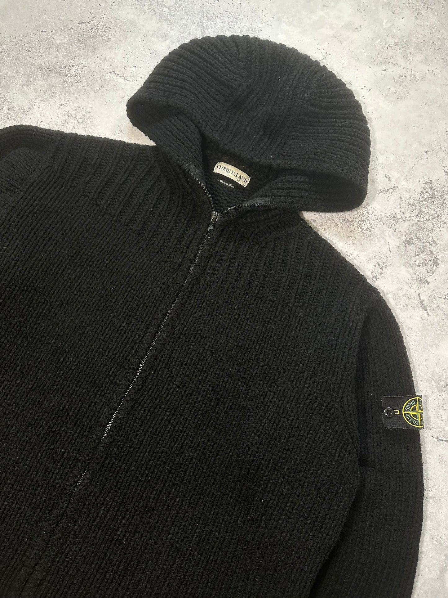 Stone Island AW2001 Heavyweight President Knit Zip Jacket (XXL)