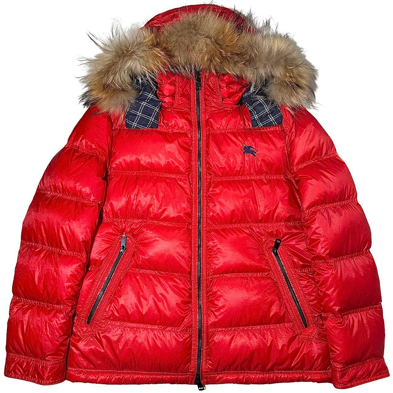 00’s Burberry Black Label Fur Hood Down Puffer Jacket (LL)