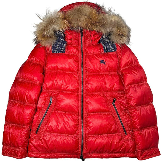 00’s Burberry Black Label Fur Hood Down Puffer Jacket (LL)