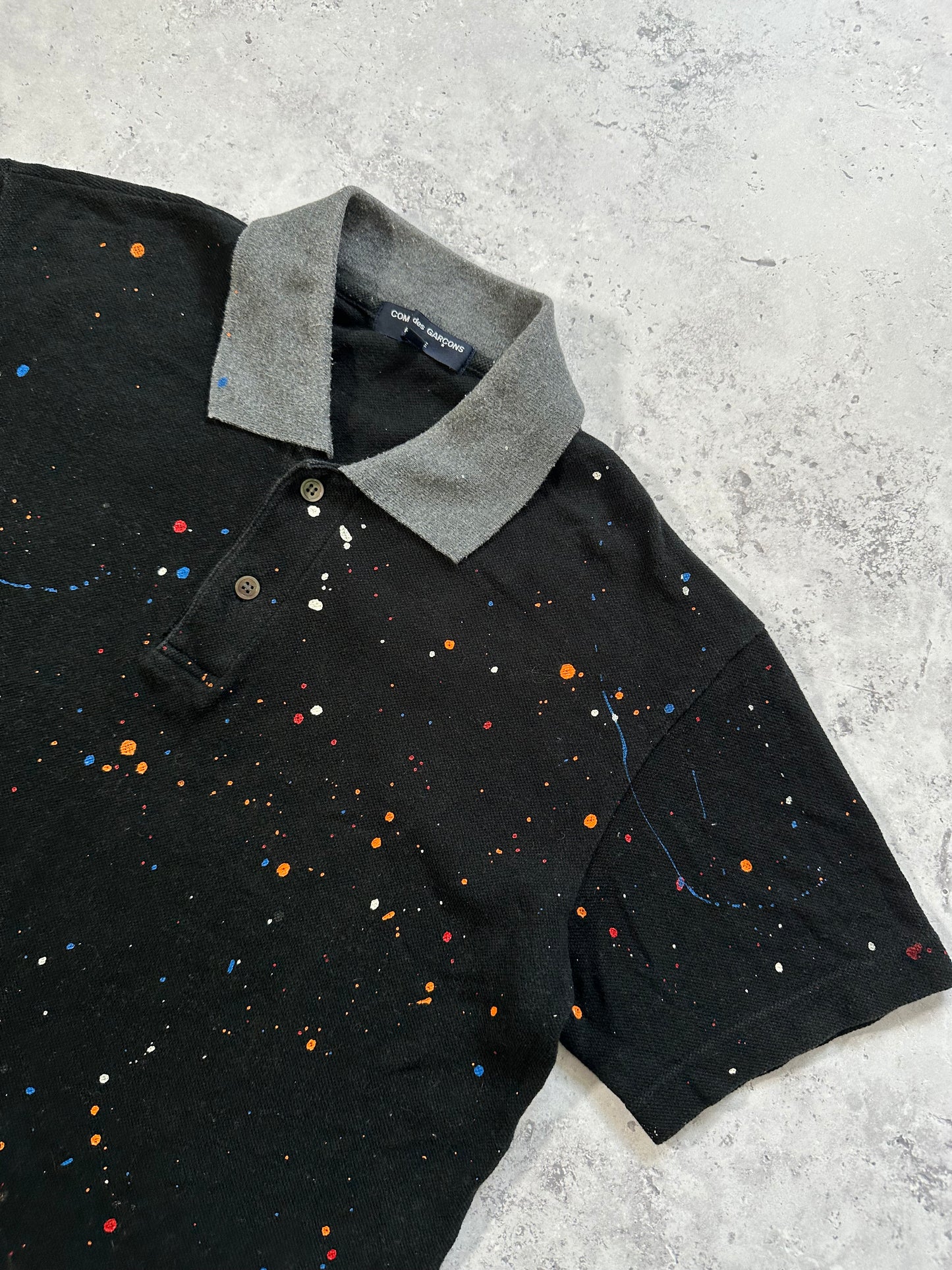 Comme Des Garçons Homme 2011 Paint Splatter Polo Shirt (S)