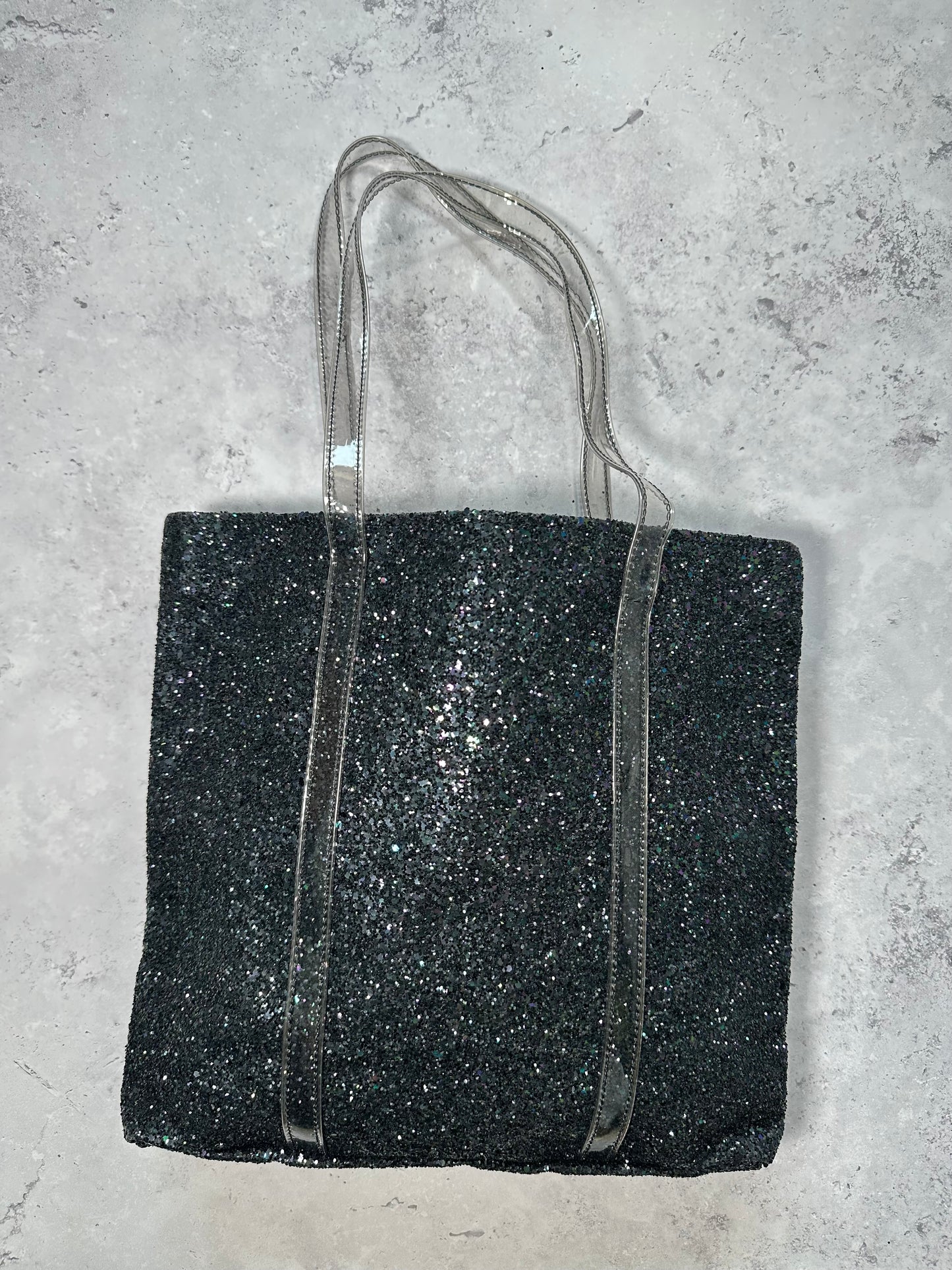 Comme Des Garçons Tricot 2010s Glitter PVC Strap Tote Bag